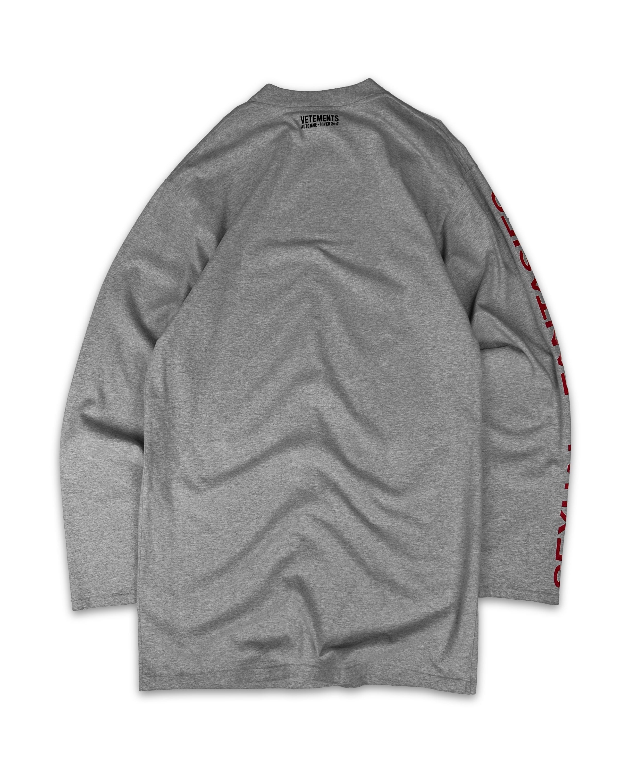 AW16 Vetements ‘Sexual Fantasies’ Heather Grey Long Sleeve Shirt