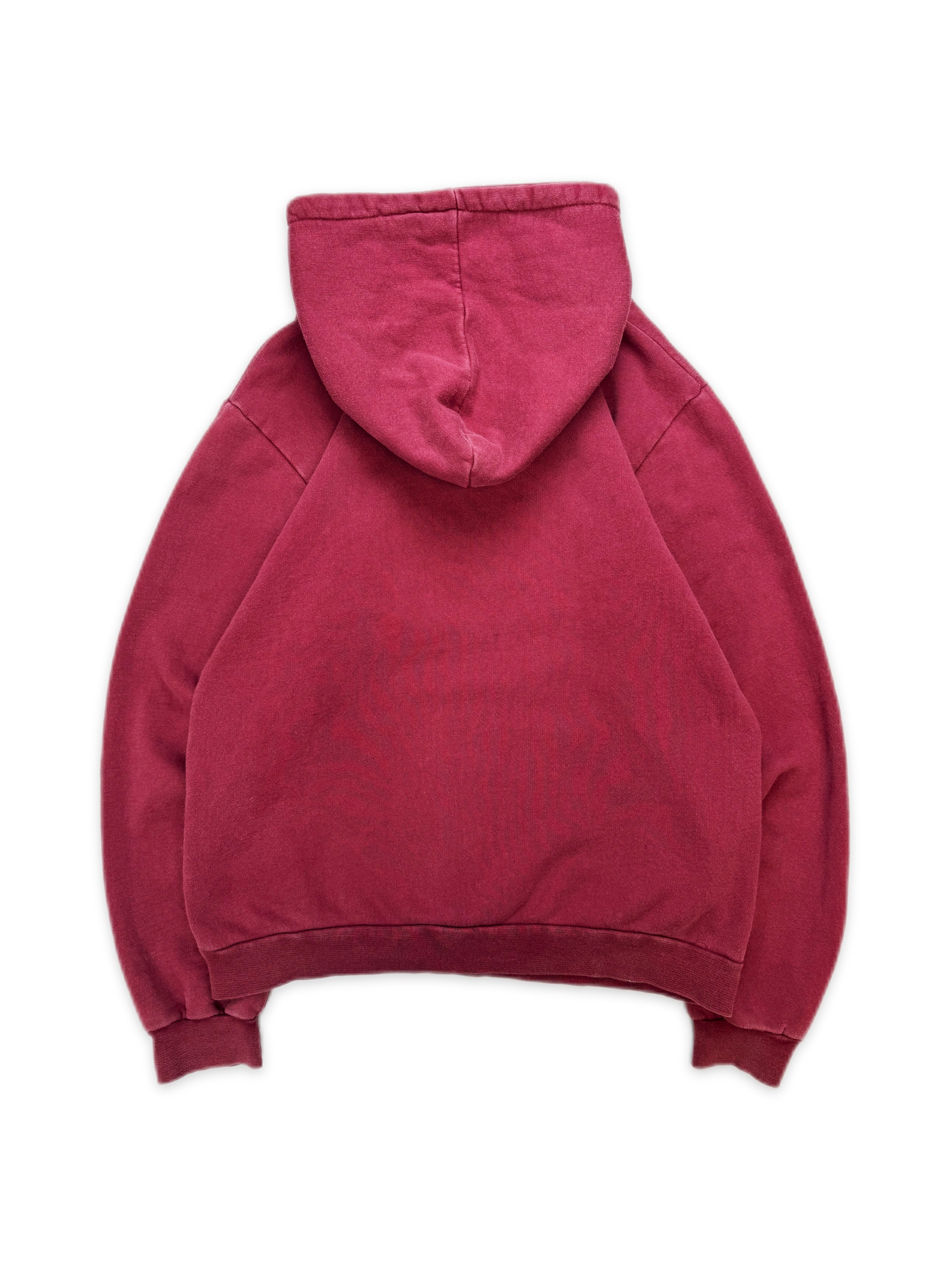 AW02 Raf Simons ‘Virginia Creeper’ Red Sun Faded Collegiate Hoodie