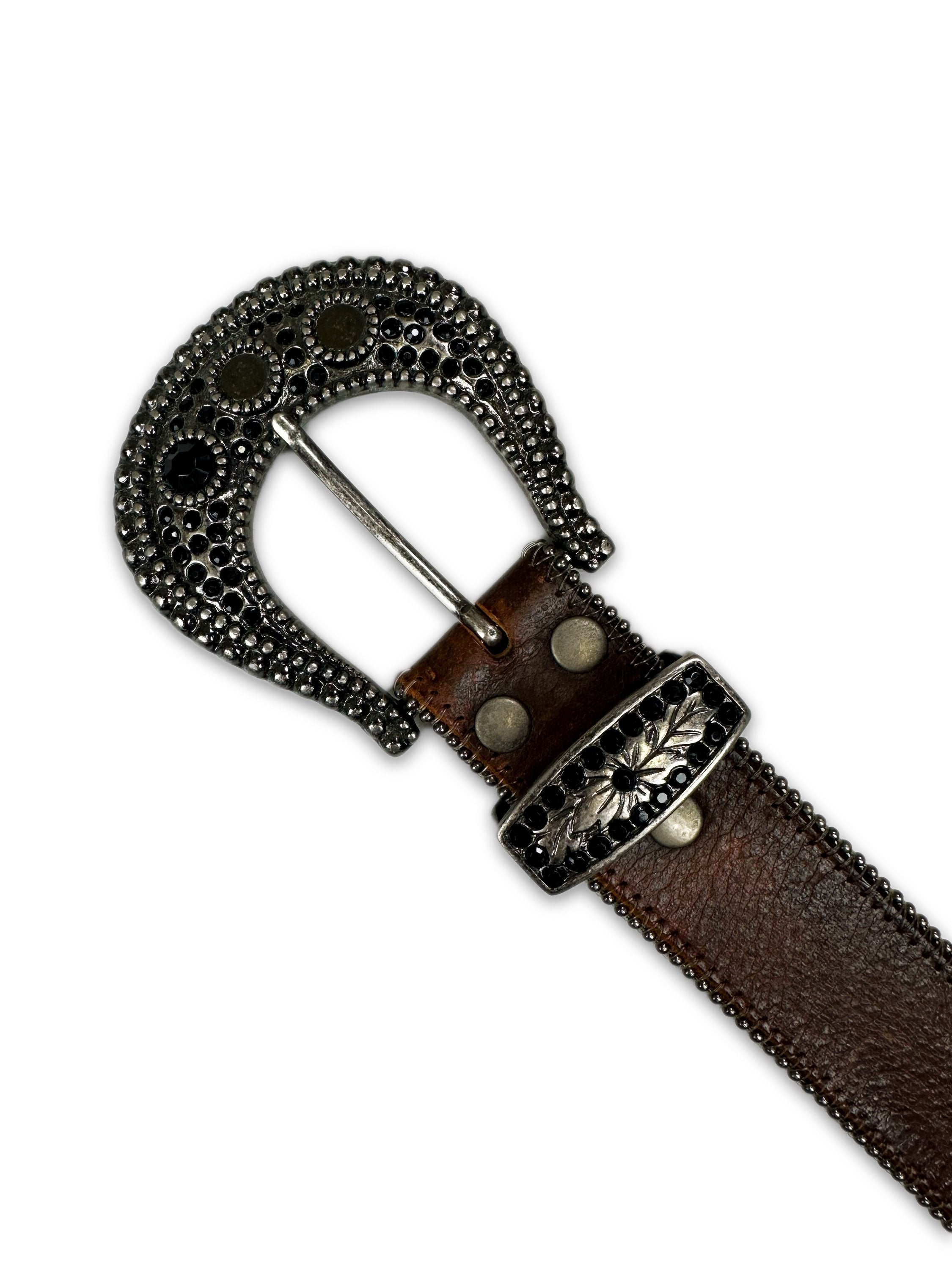 00s Tornado Mart ‘Western’ Buckle Studded Leather Belt