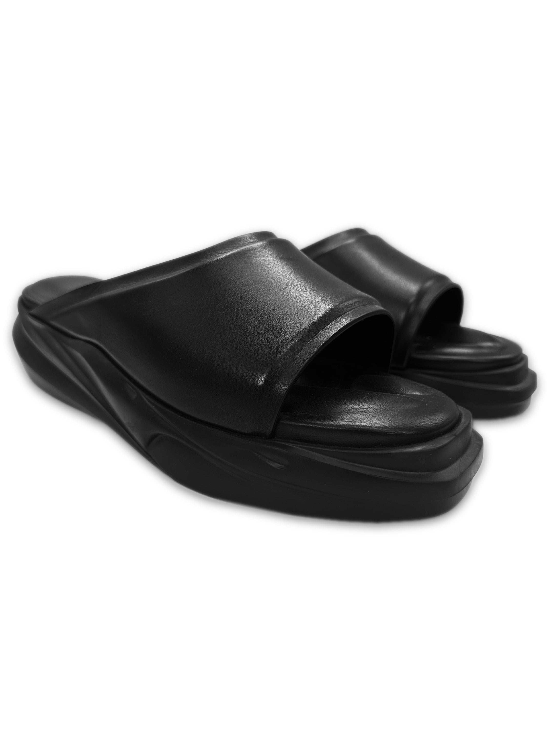 1017 Alyx 9SM Black Patent Leather Slides / Slippers