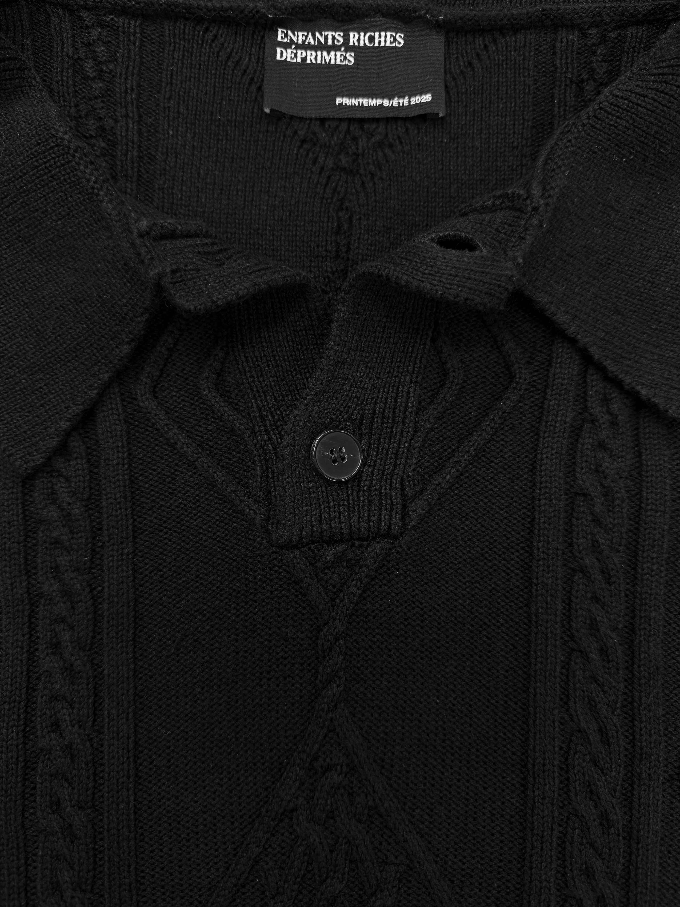 Enfants Riches Deprimes ‘Anthony’ Silk Cable Knit Short Sleeve Polo