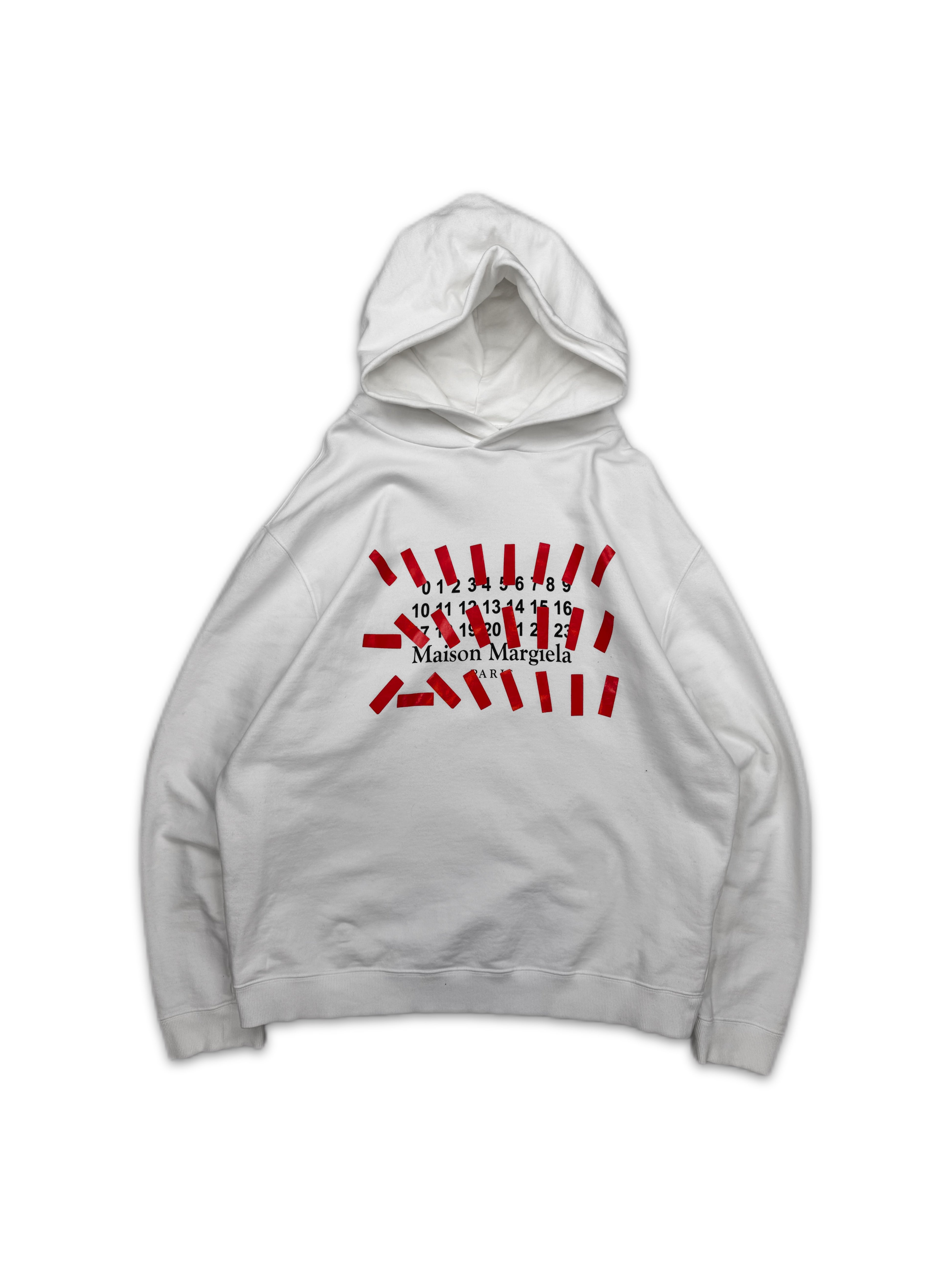 SS22 Maison Margiela ‘Tape’ Chest Logo White Hoodie