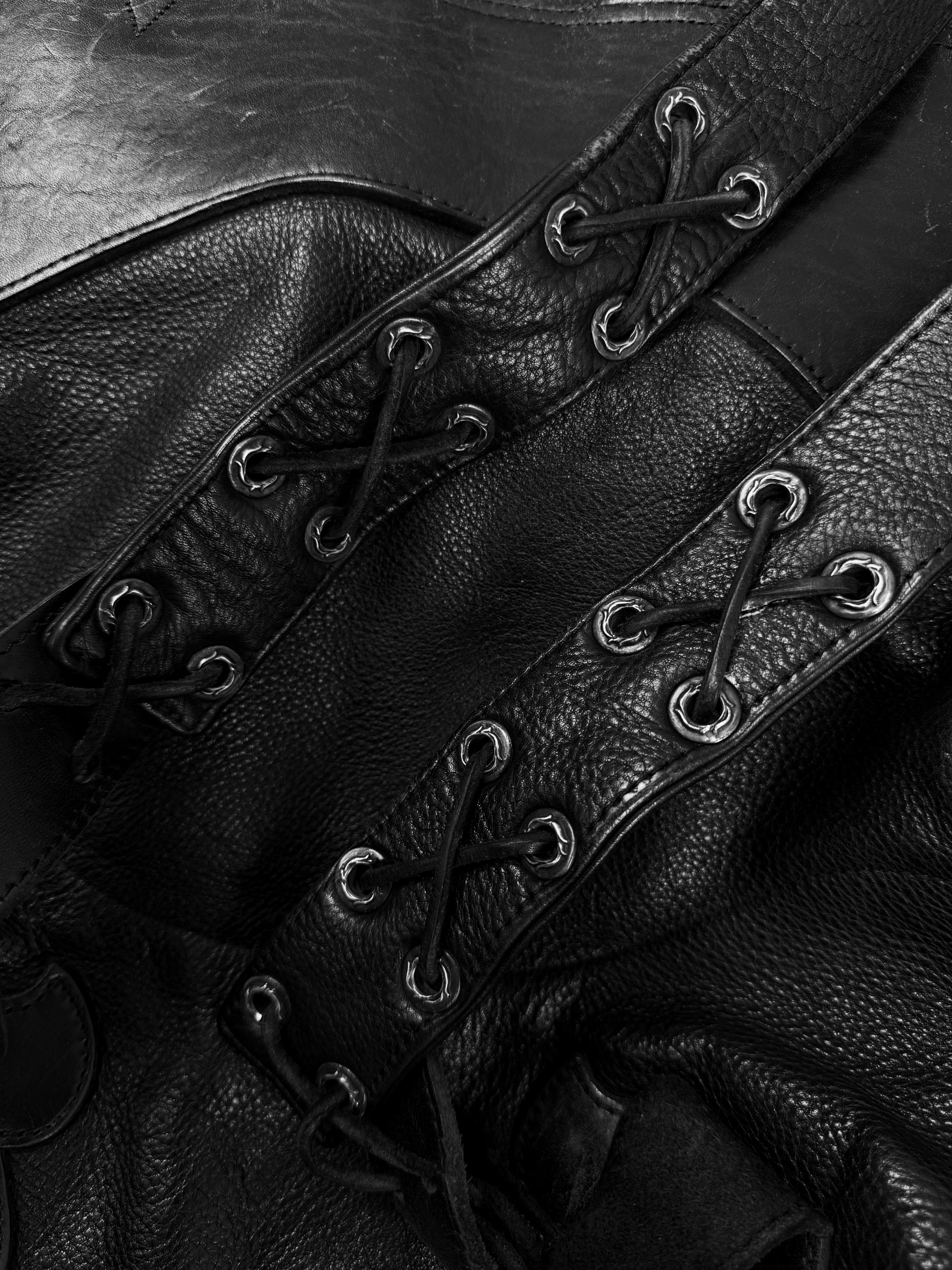 Chrome Hearts Filigree Cross Patch Gunslinger Leather Backpack