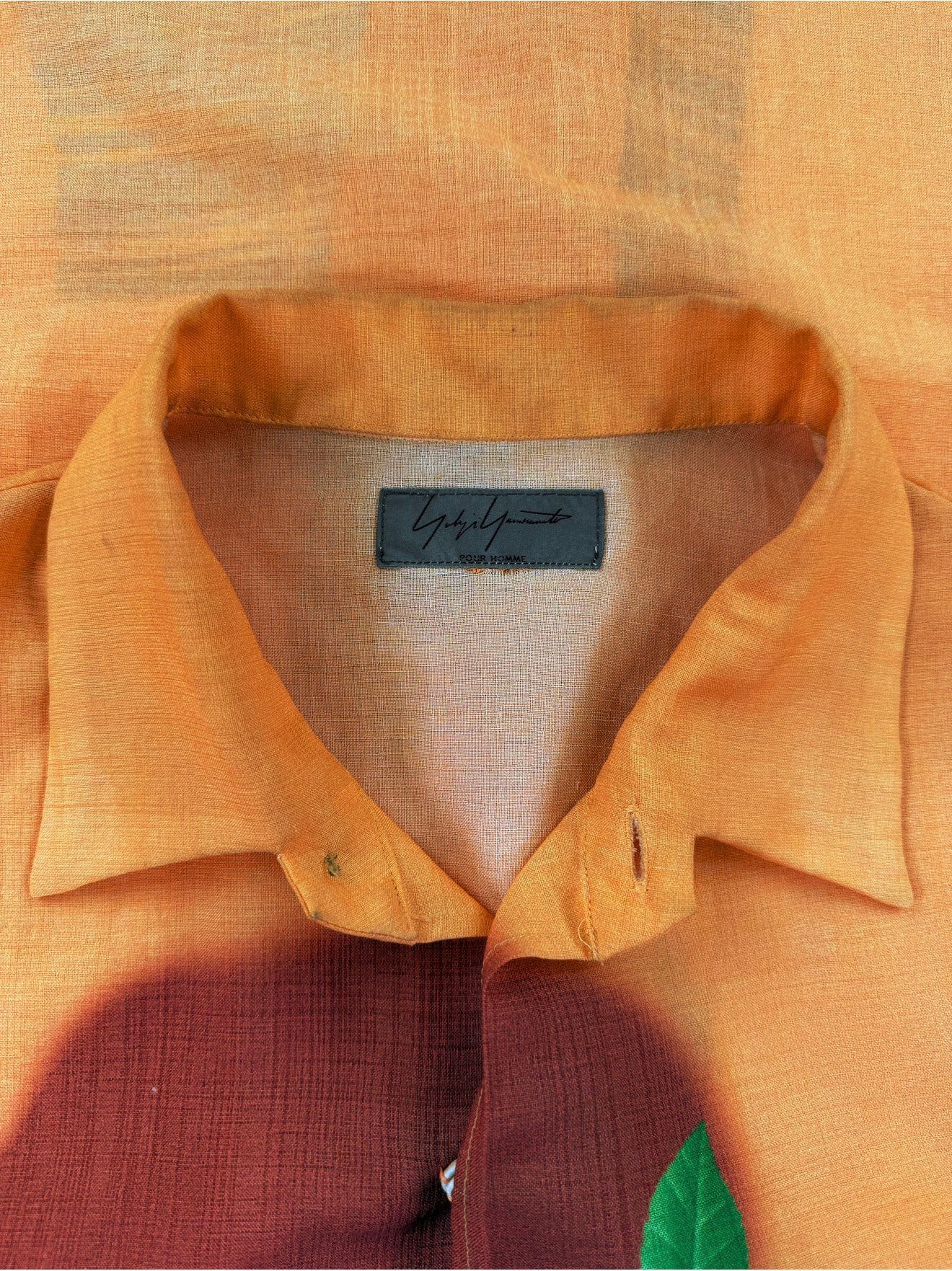 SS02 Yohji Yamamoto Homme Saeko Orange Pin Up Button Long Sleeve 🍊