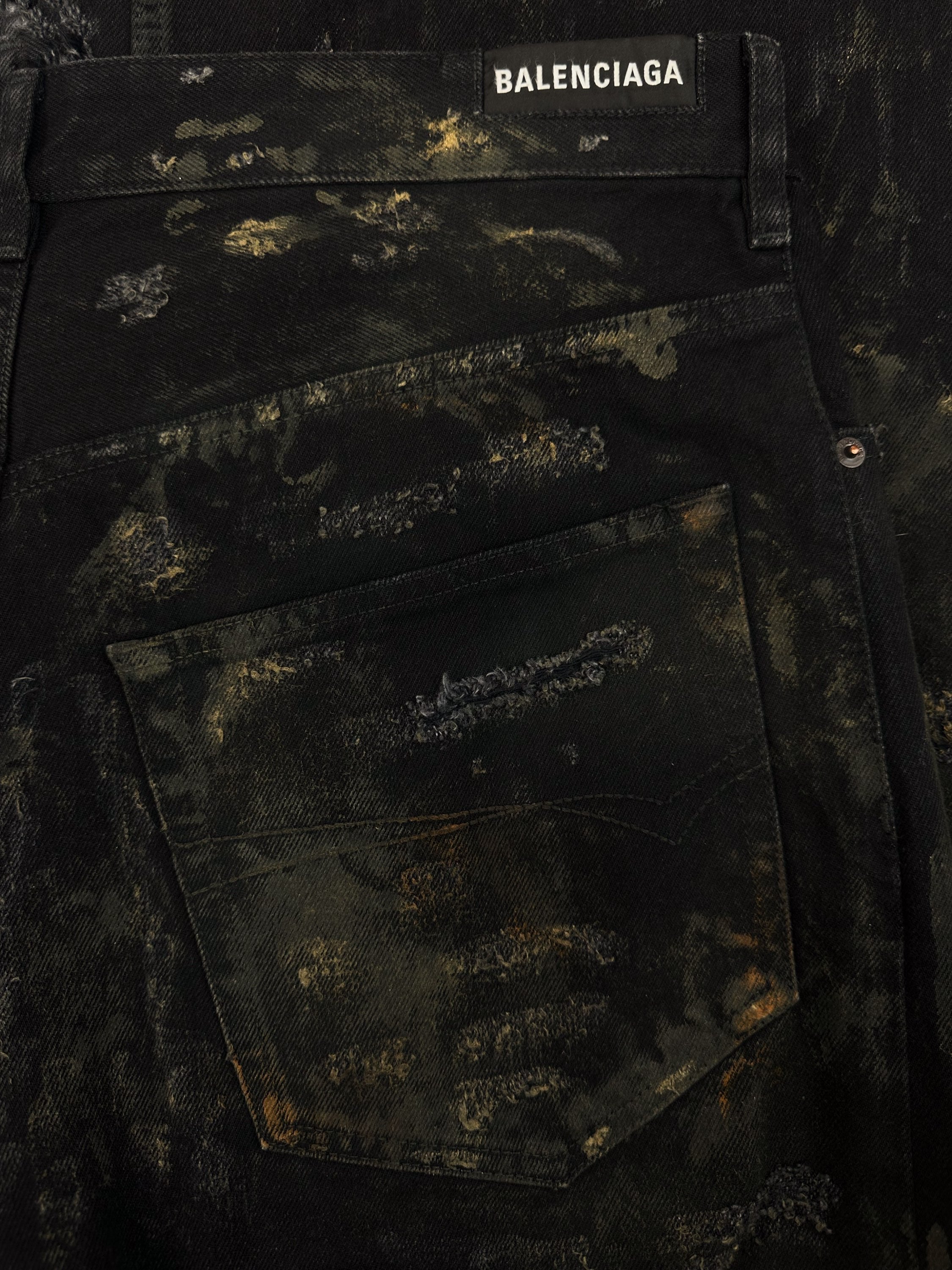 SS23 Balenciaga ‘Mud Show’ Super Destroyed Wide Cut Denim