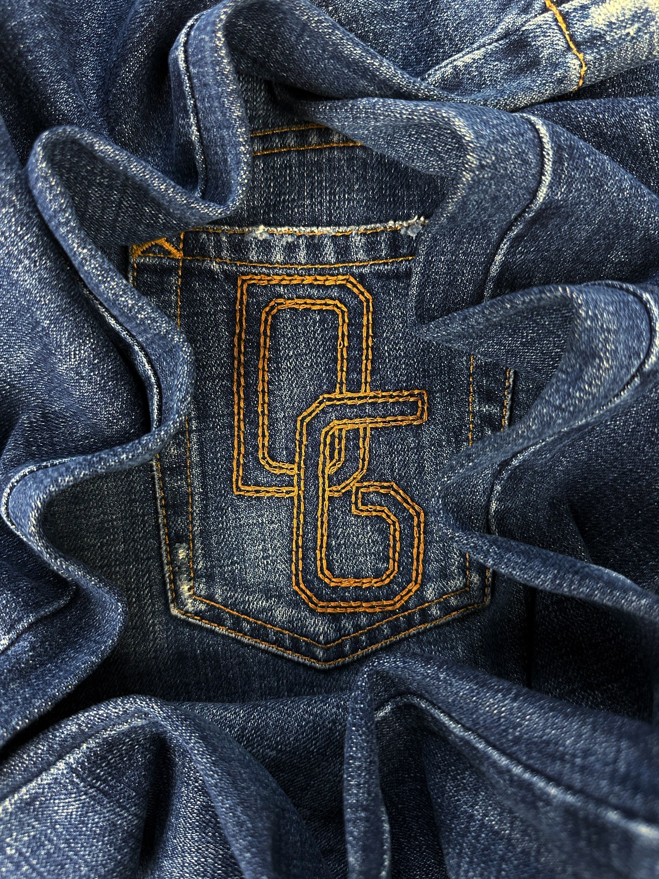 00s Dolce &amp; Gabbana ‘DG’ Embroidered Indigo Denim