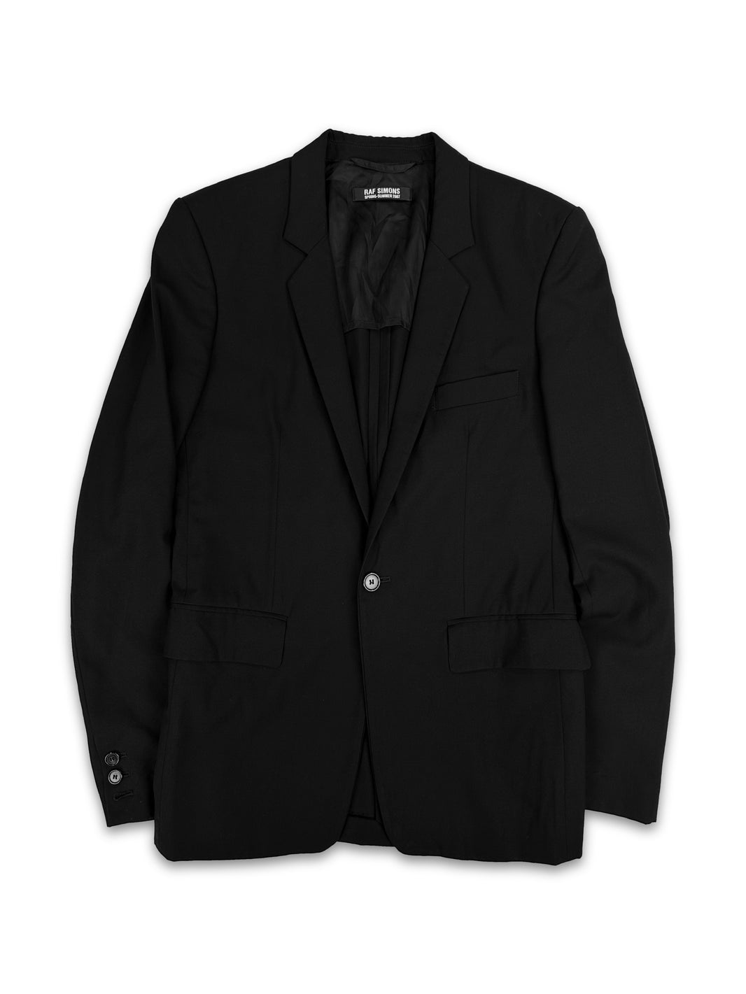 SS07 Raf Simons Black Double Breasted Suit Jacket