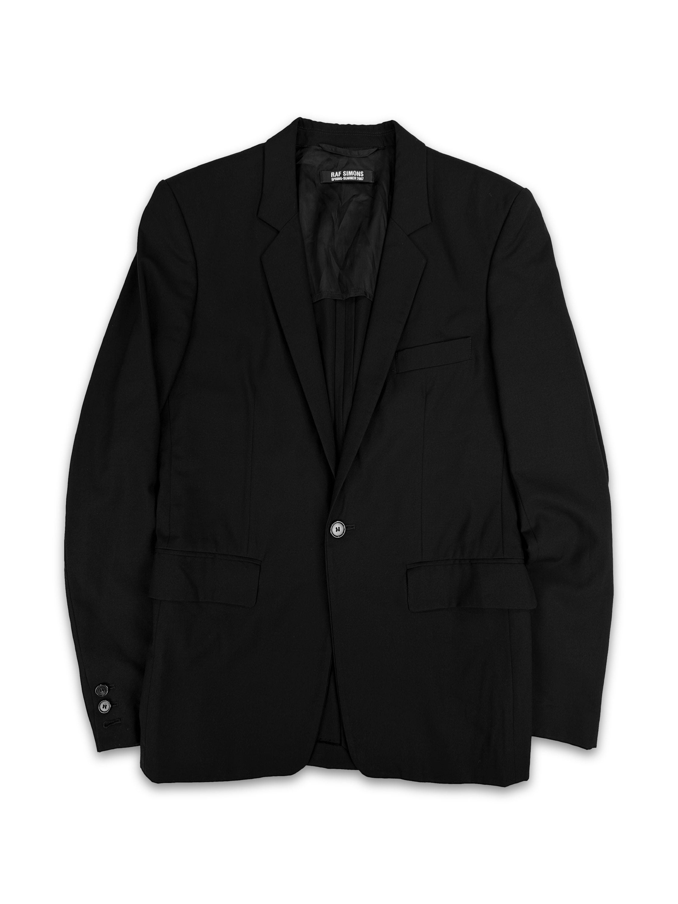 SS07 Raf Simons Black Double Breasted Suit Jacket