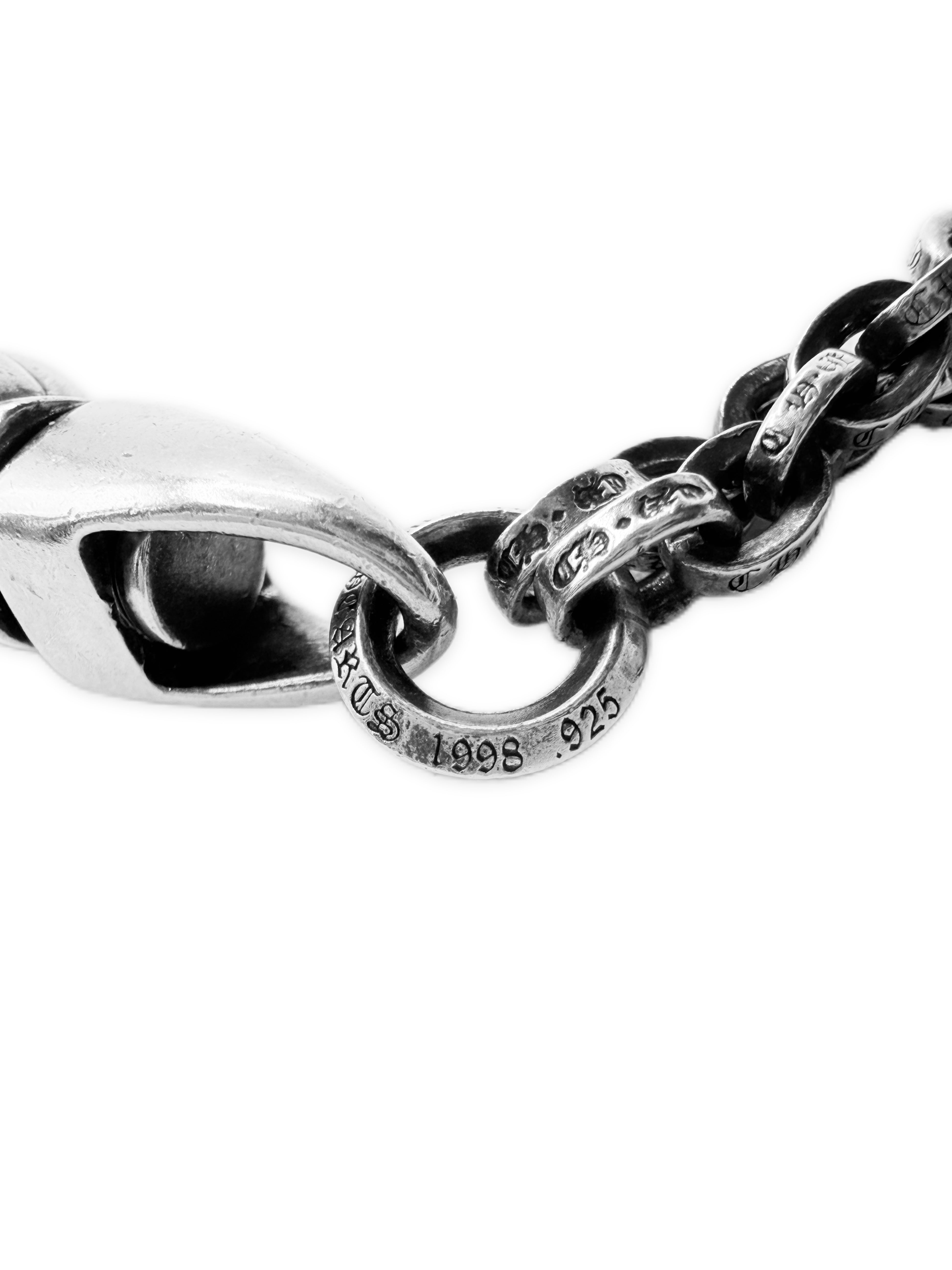 Chrome Hearts Dice Lobster Clasp .925 Silver Paper Chain Keychain