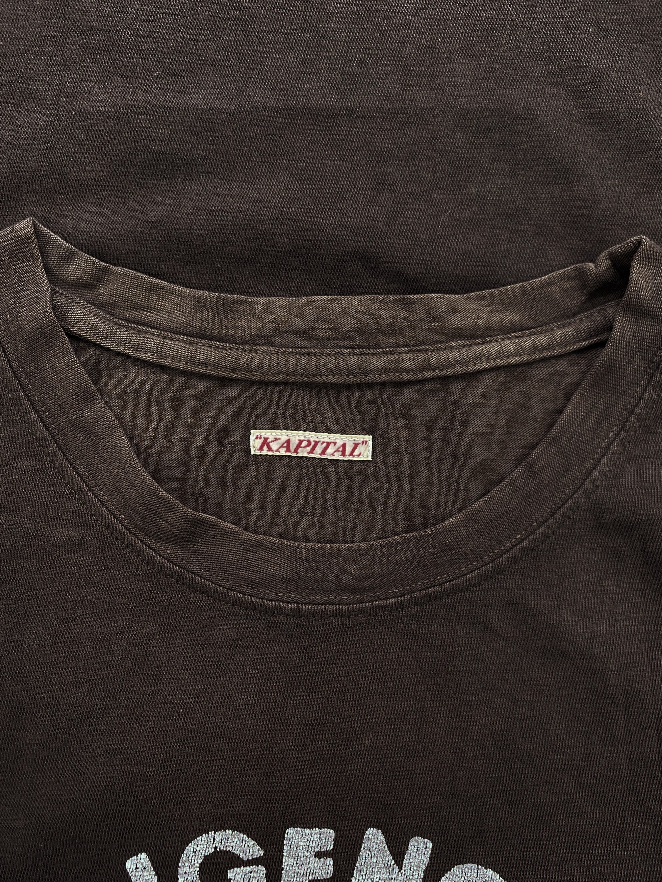 Kapital ‘Indigenous’ Graphic Brown Washed T-Shirt