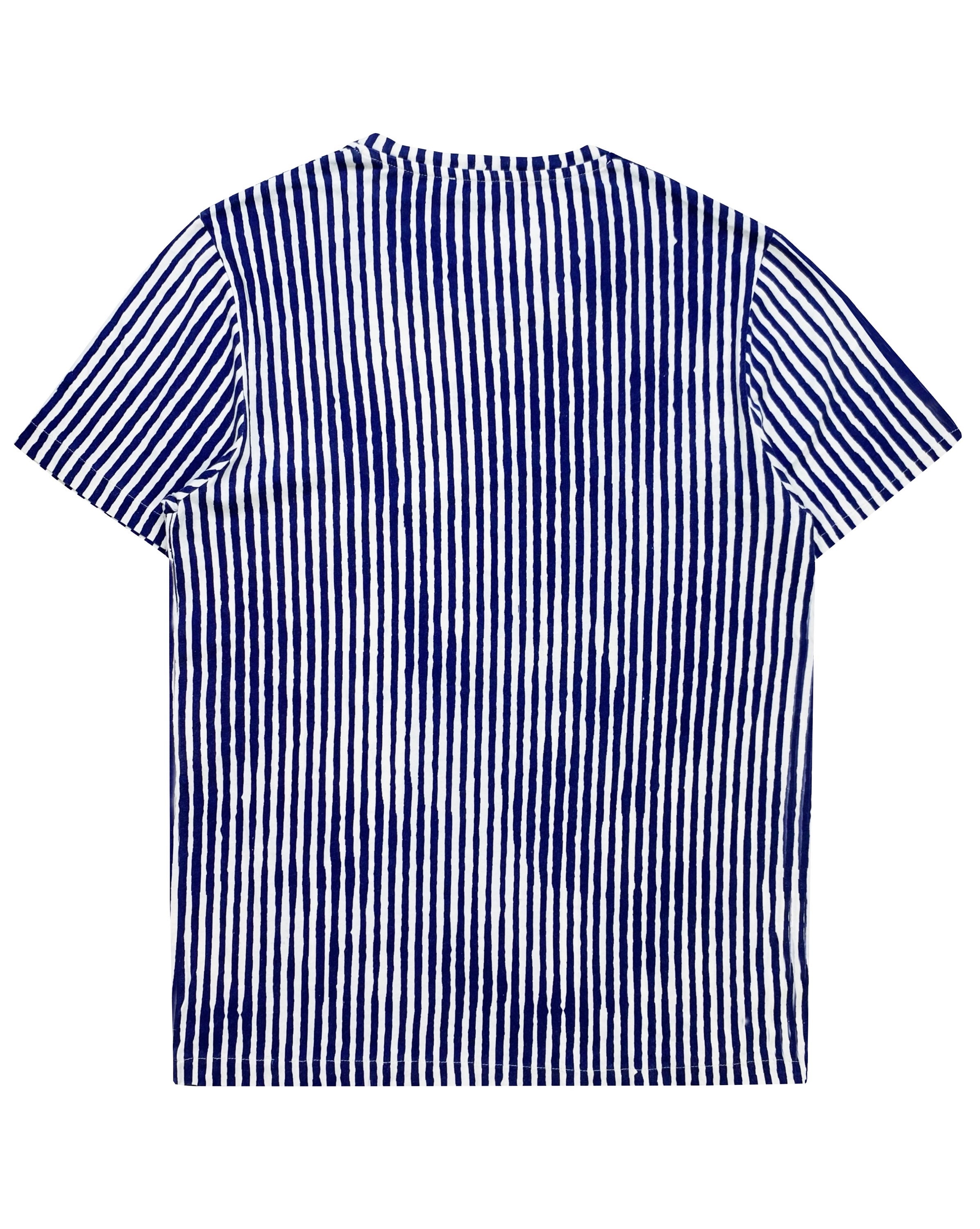 SS12 Balenciaga Striped Negative Portrait Graphic T-Shirt