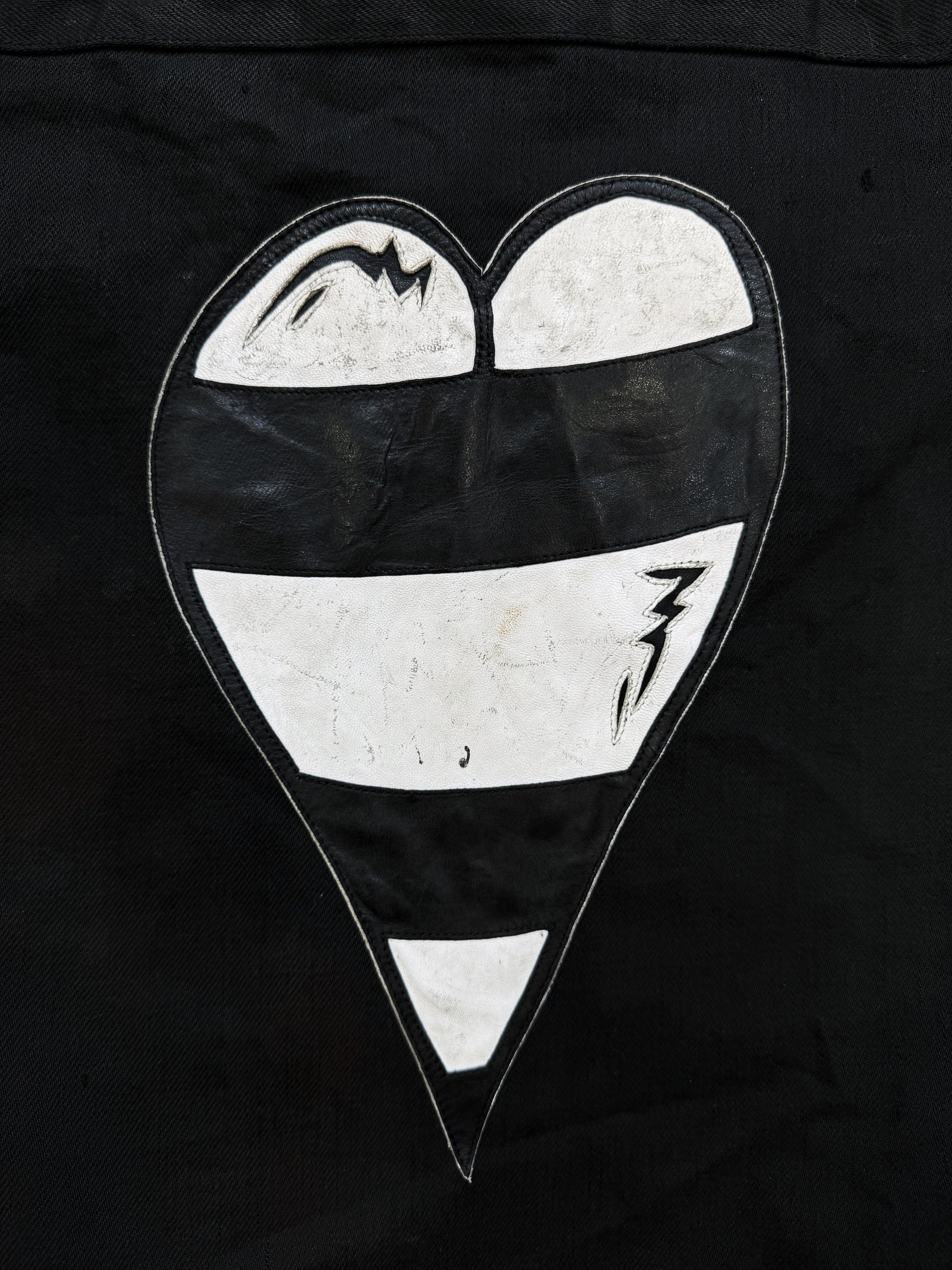 Chrome Hearts x Matty Boy Leather Striped Heart Patch Shoulder Bag