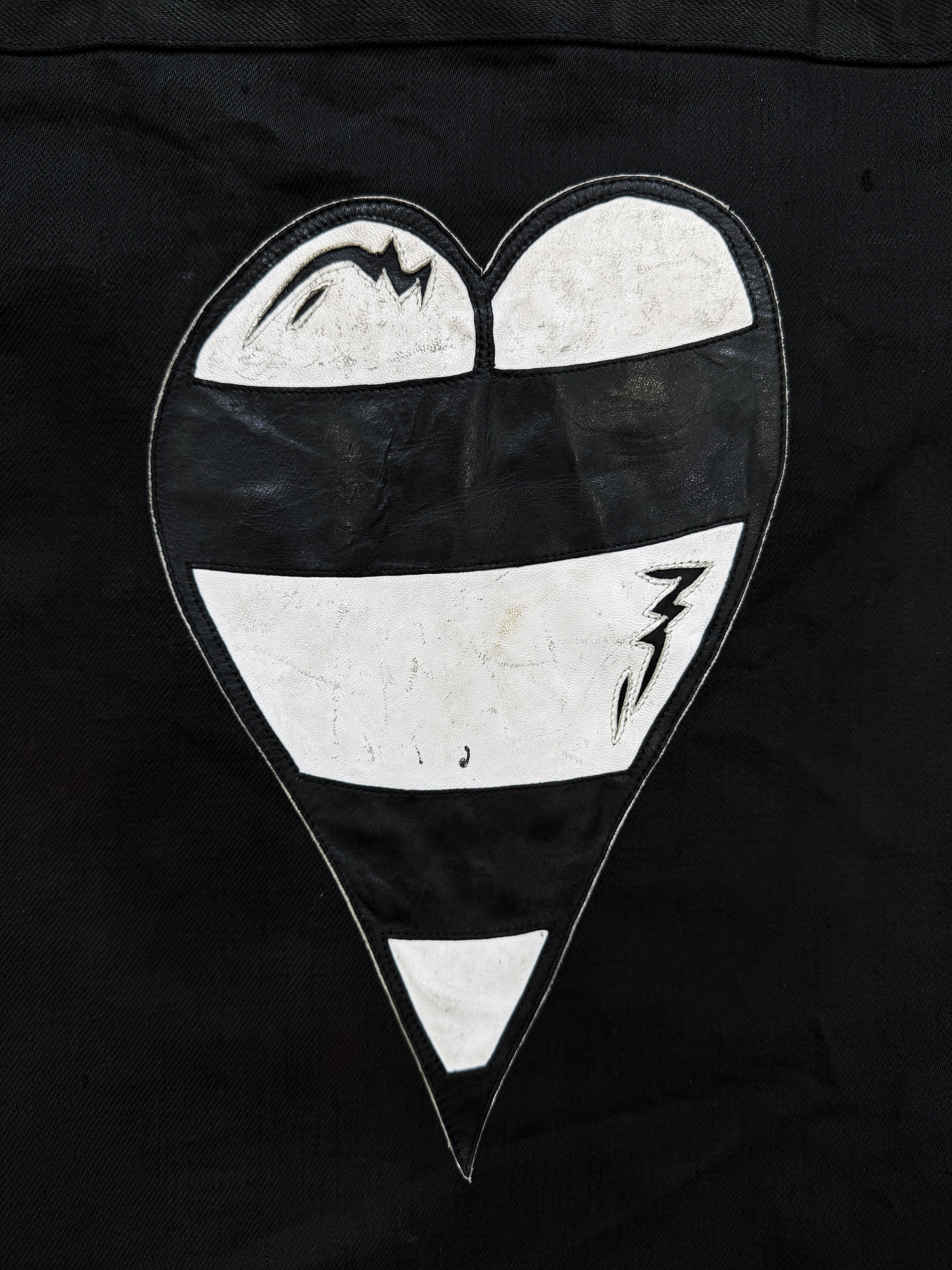 Chrome Hearts x Matty Boy Leather Striped Heart Patch Shoulder Bag