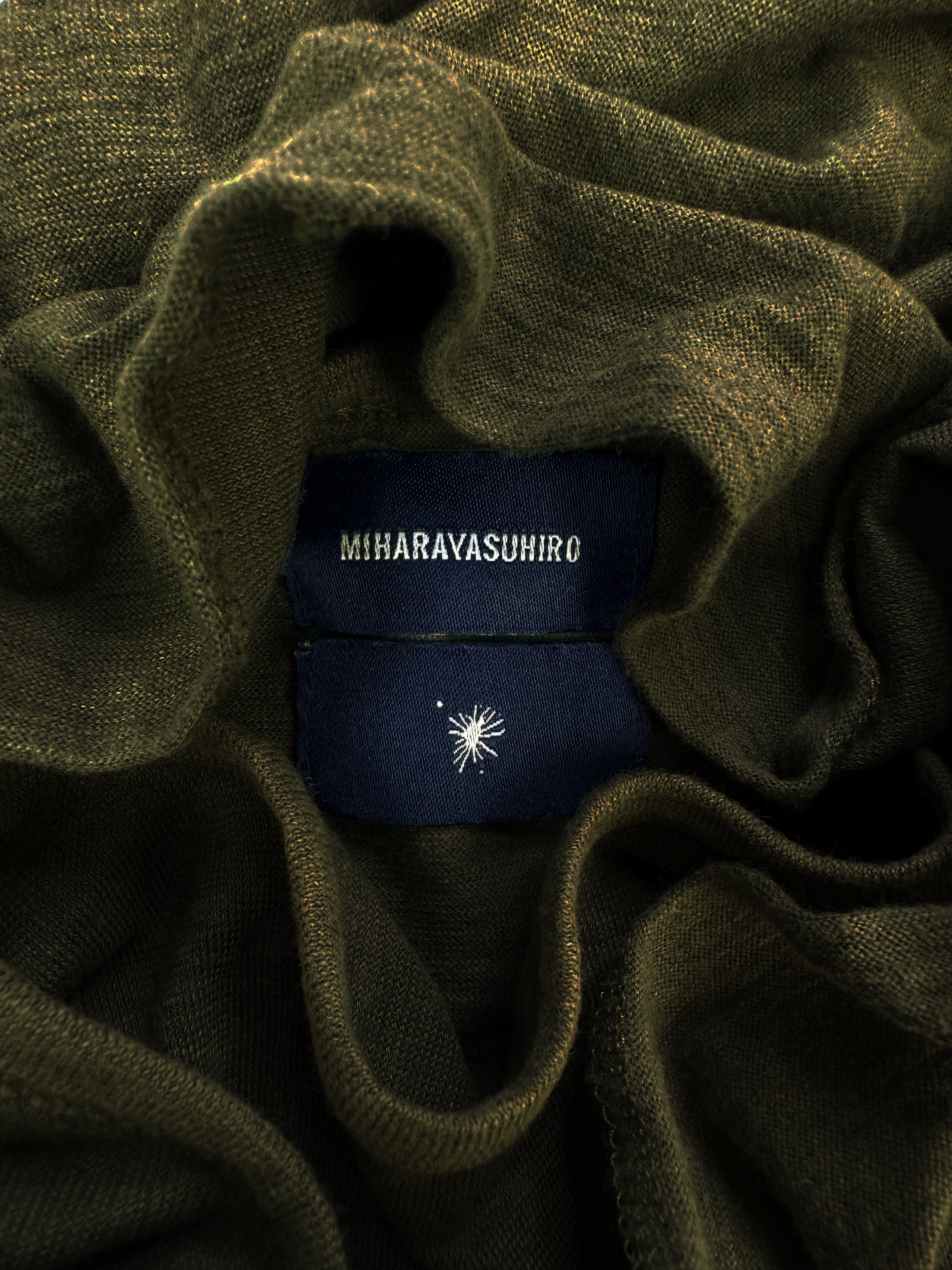 Mihara Yasuhiro Unhemmed Olive Green Army T-Shirt
