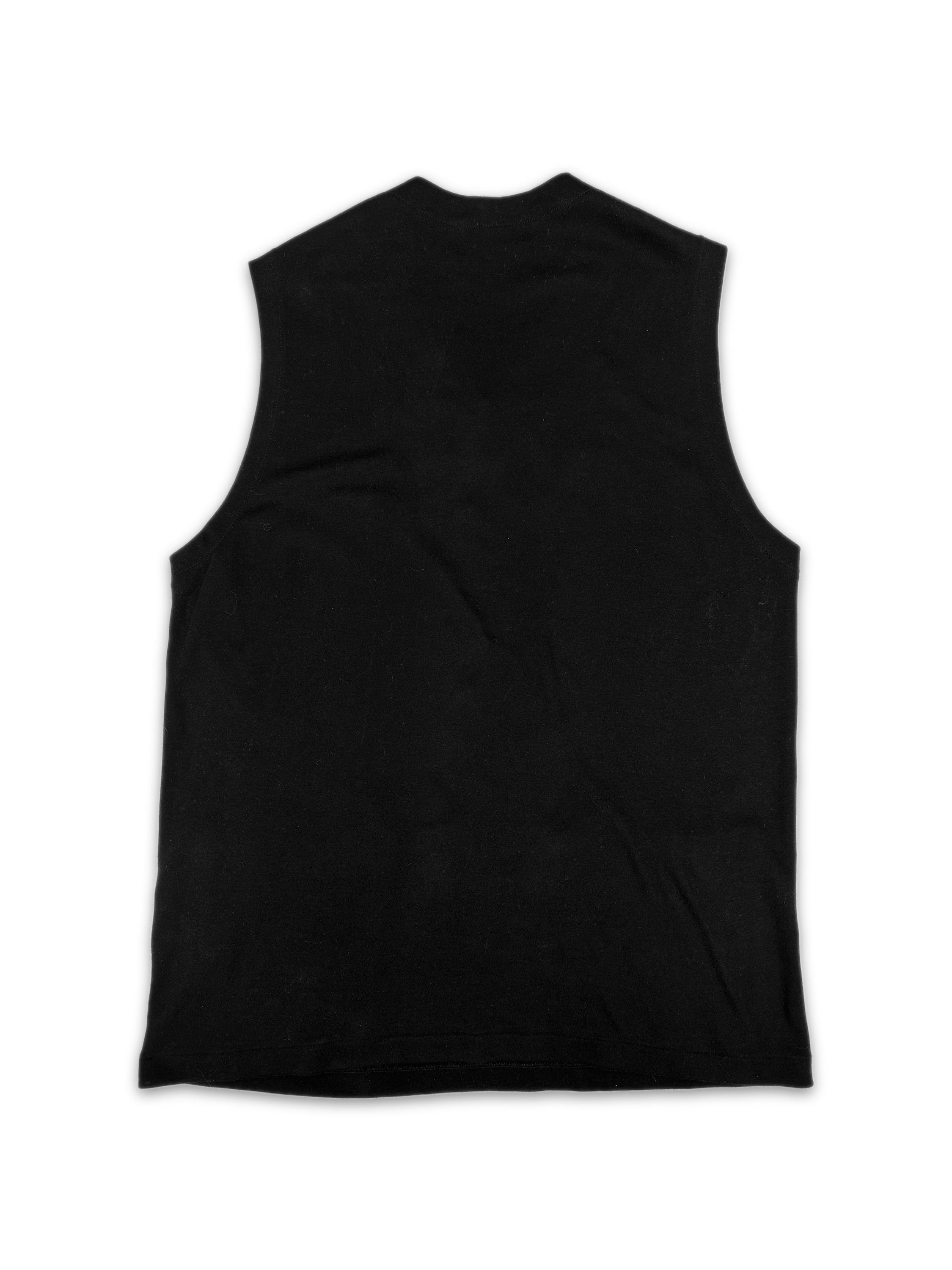 Yohji Yamamoto Pour Homme Black Sleeveless V-Neck Tank-top