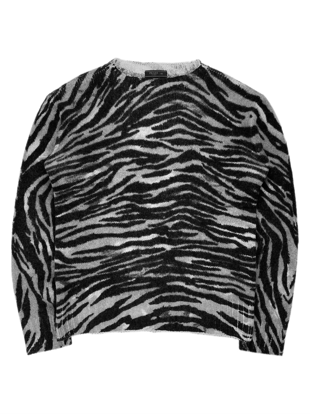 AW17 Prada Zebra Striped Virgin Wool Knitted Sweater
