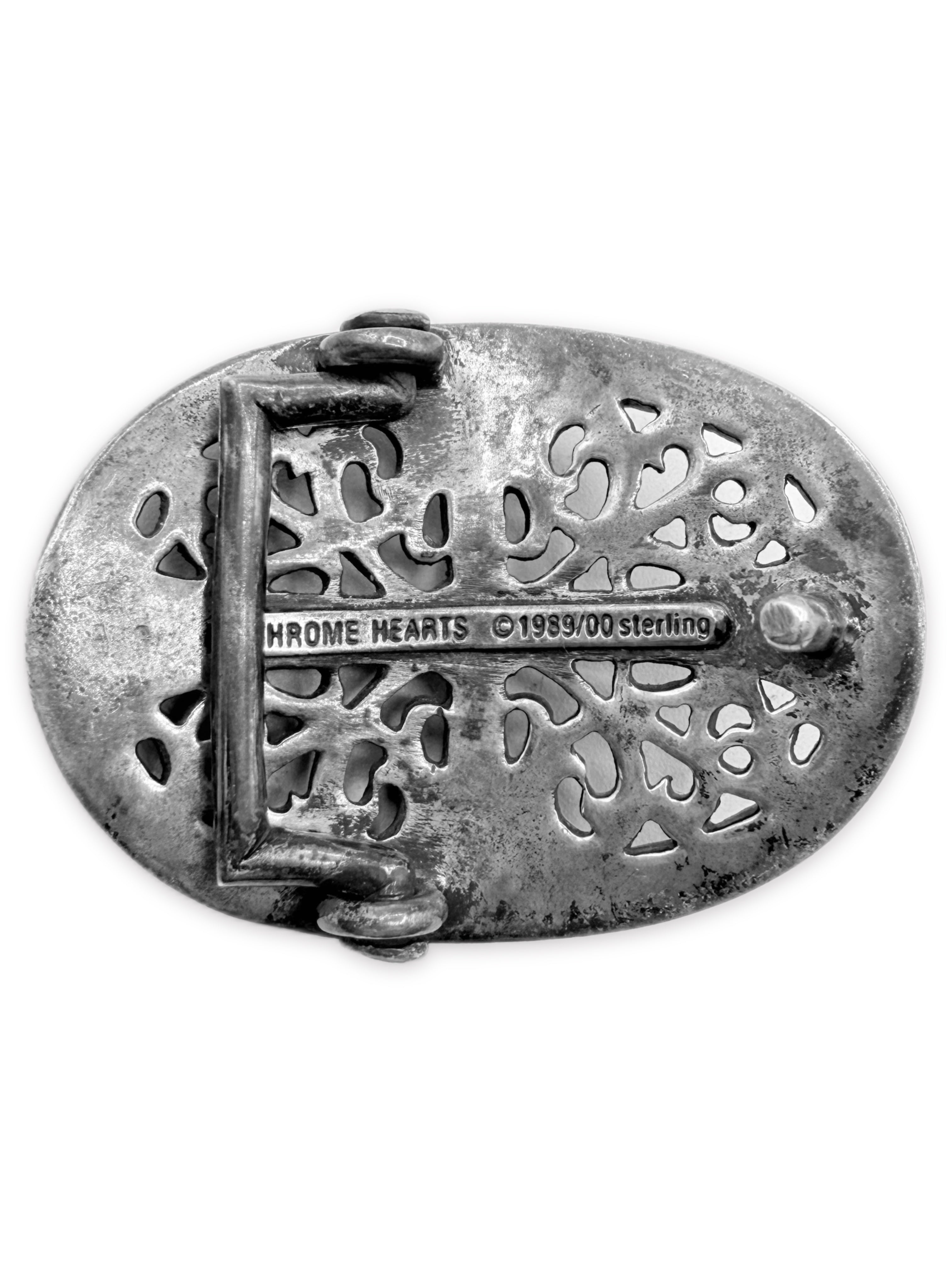 Chrome Hearts 1 Inch Oval .925 Silver Belt Buckle