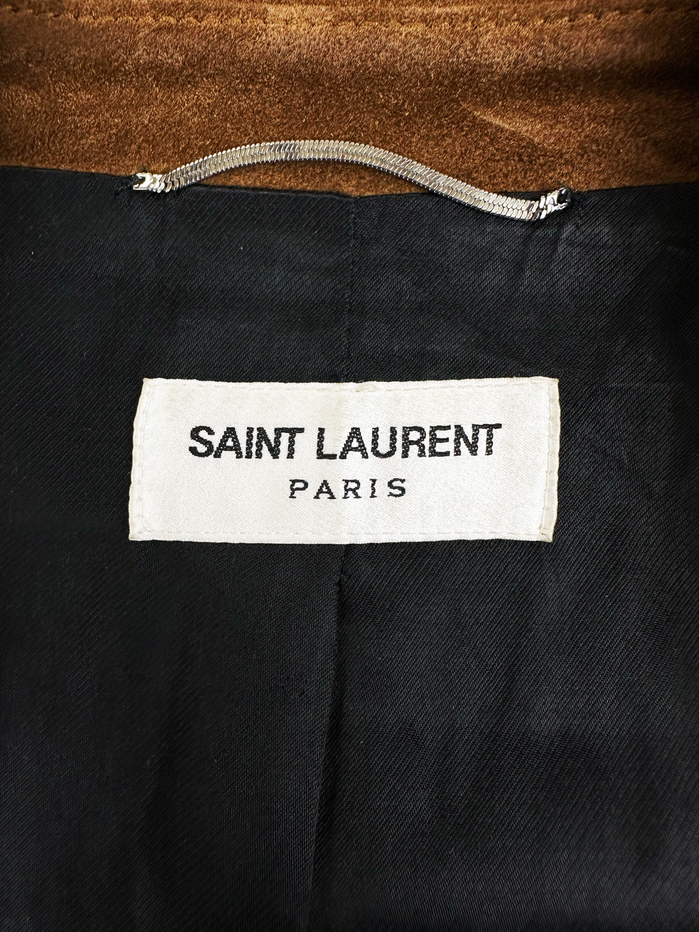 SS20 Saint Laurent Paris Suede ‘Carved’ Multi Pocket Jacket