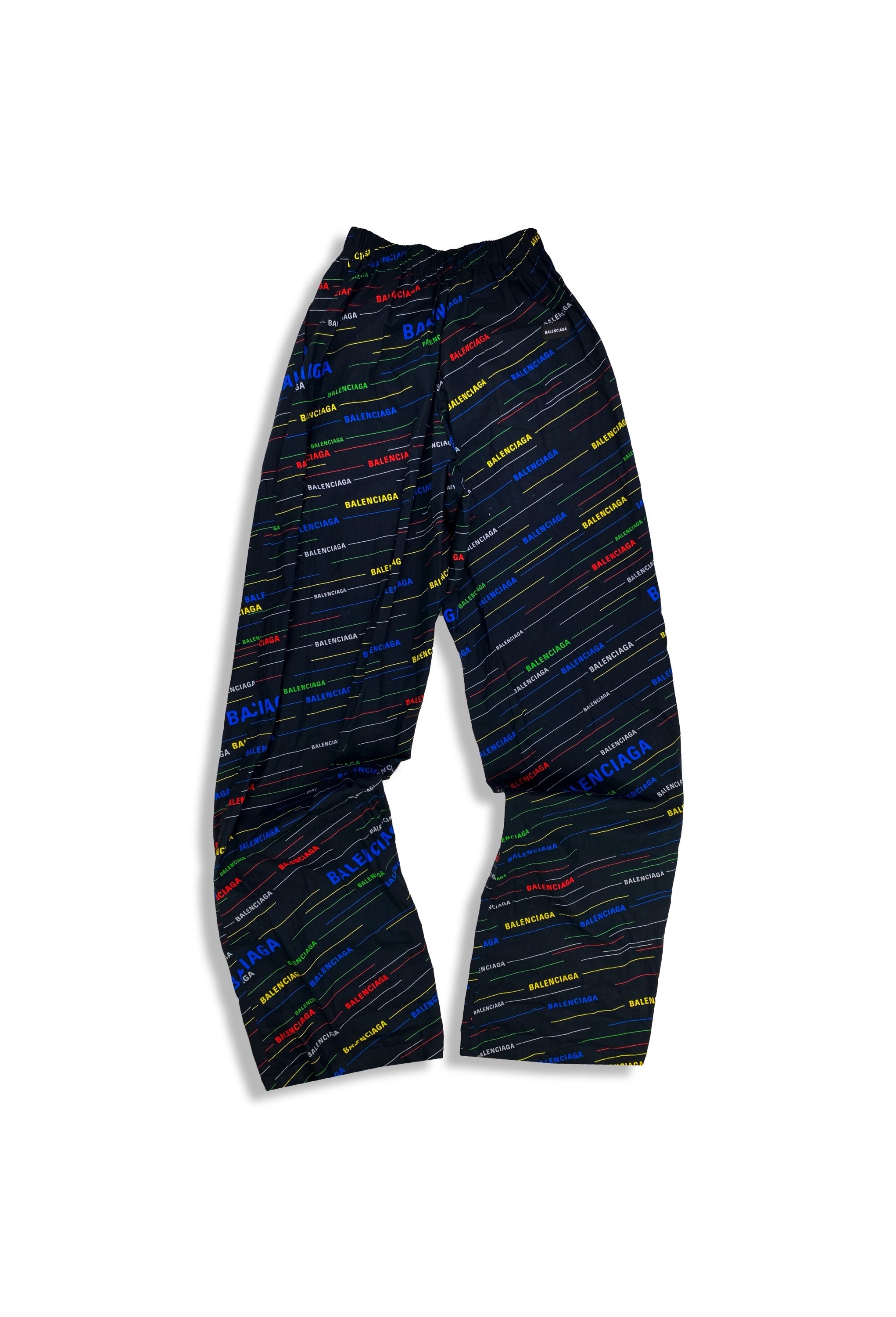Balenciaga Rainbow Monogram Oversized Nylon Pants