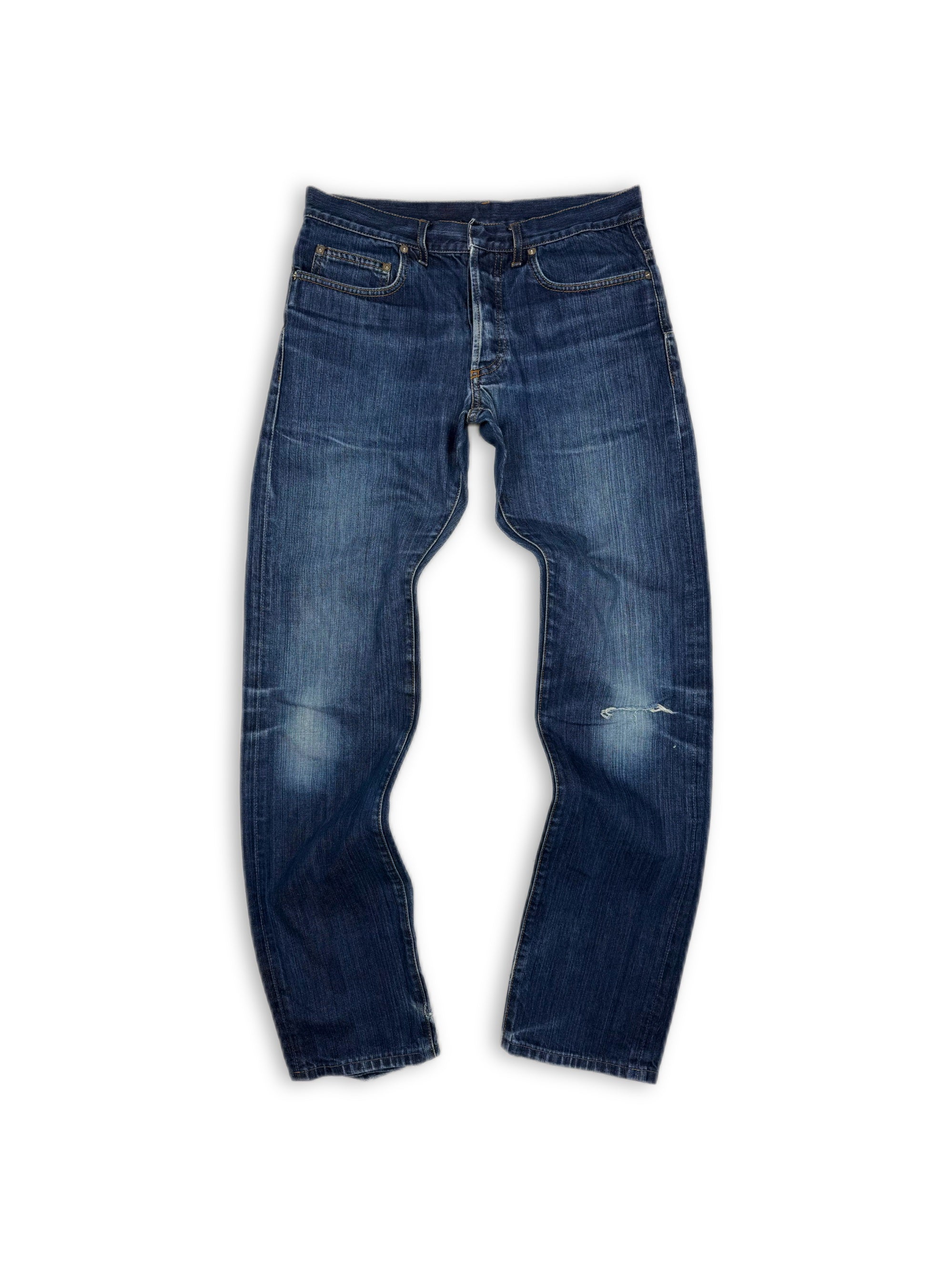 Dior Homme by Hedi Slimane Blue Washed Distressed Jeans