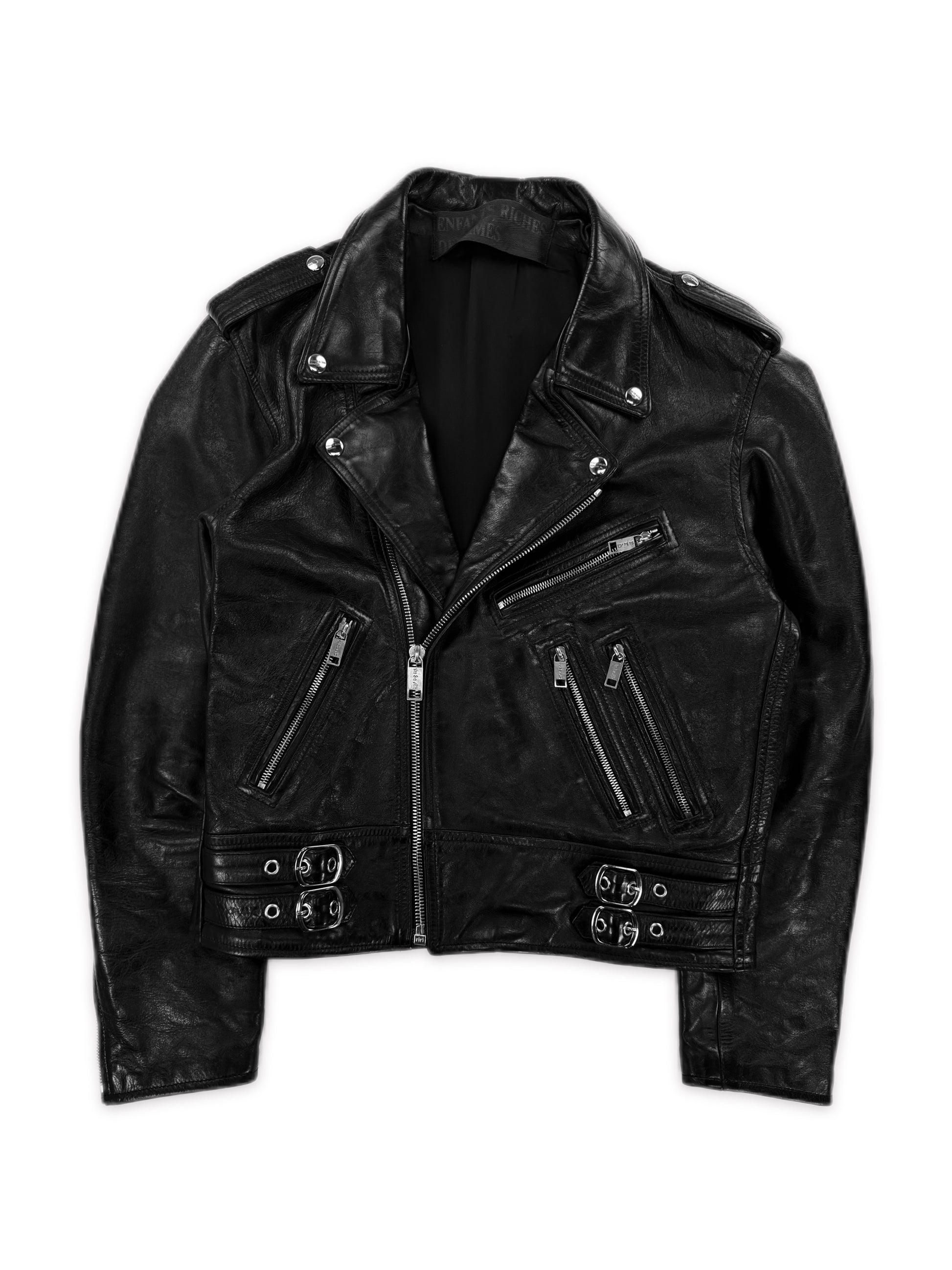 Enfants Riches Deprimes ‘Mick Jagger’ Black Leather Biker Jacket