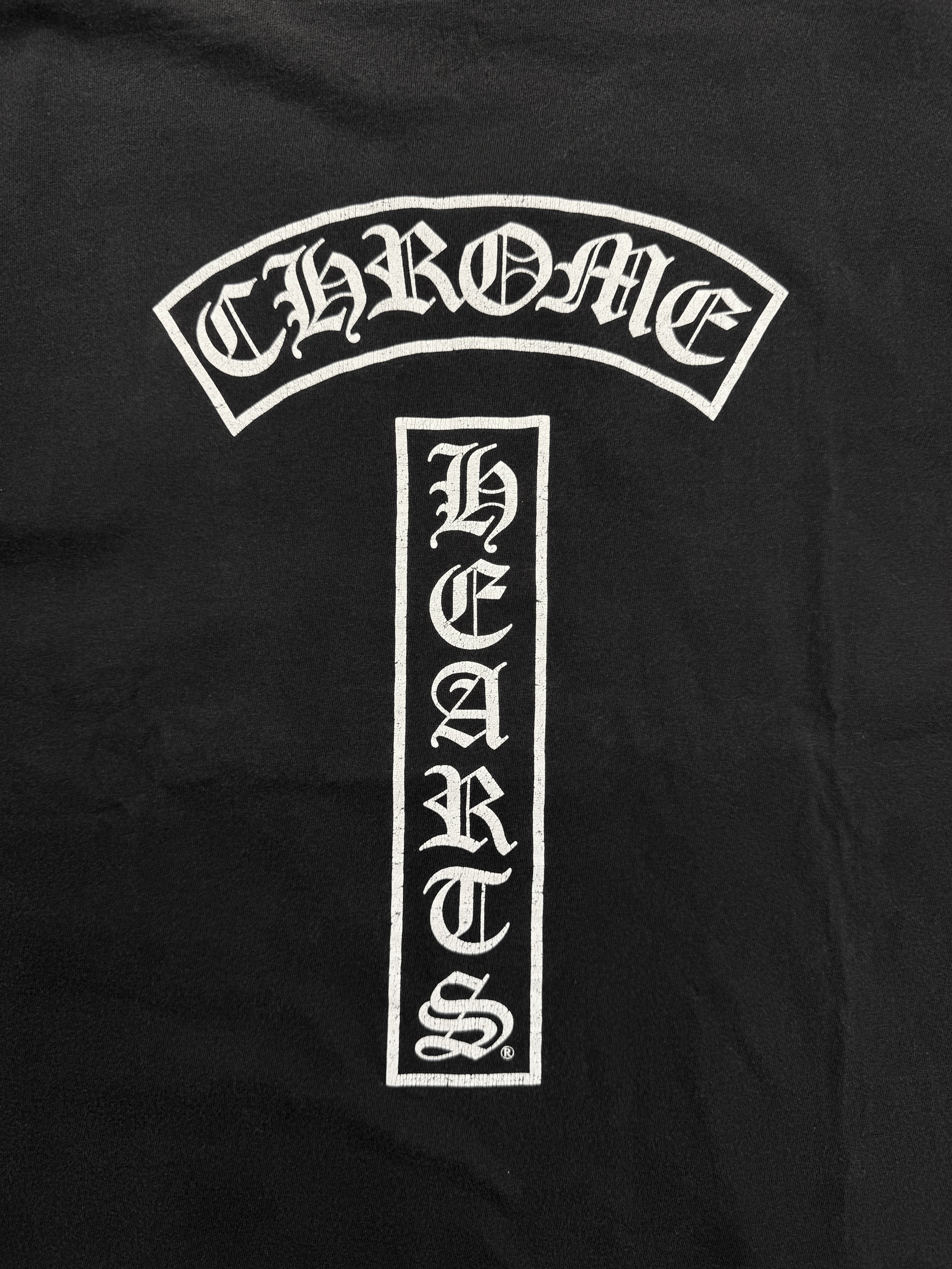 Chrome Hearts T Bar Triple Sleeve Logo Faded Vintage T-Shirt