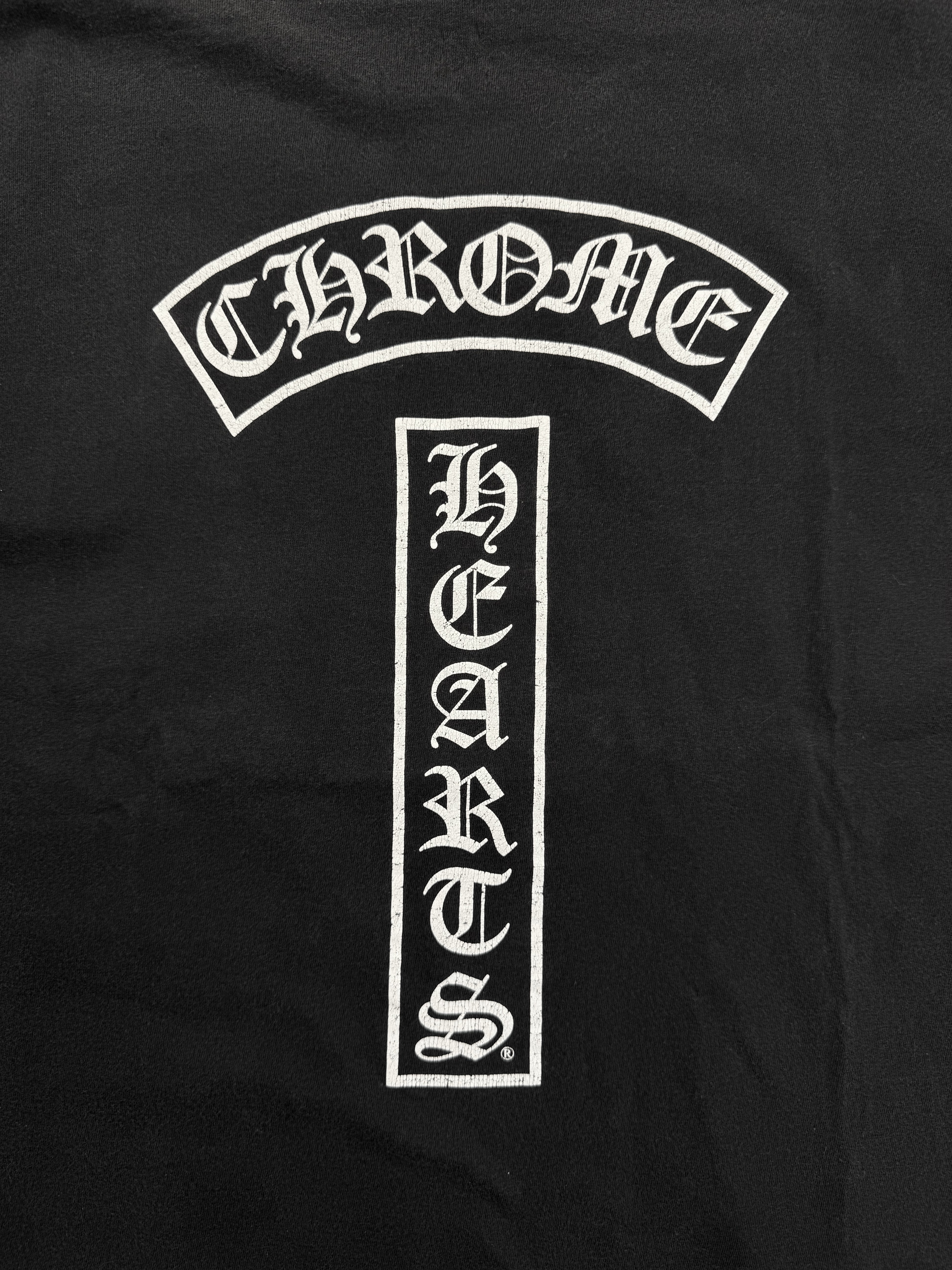 Chrome Hearts T Bar Triple Sleeve Logo Faded Vintage T-Shirt