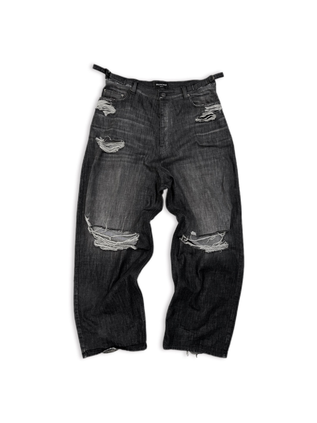 AW21 Balenciaga ‘Skater’ Wide Cut Distressed Baggy Denim