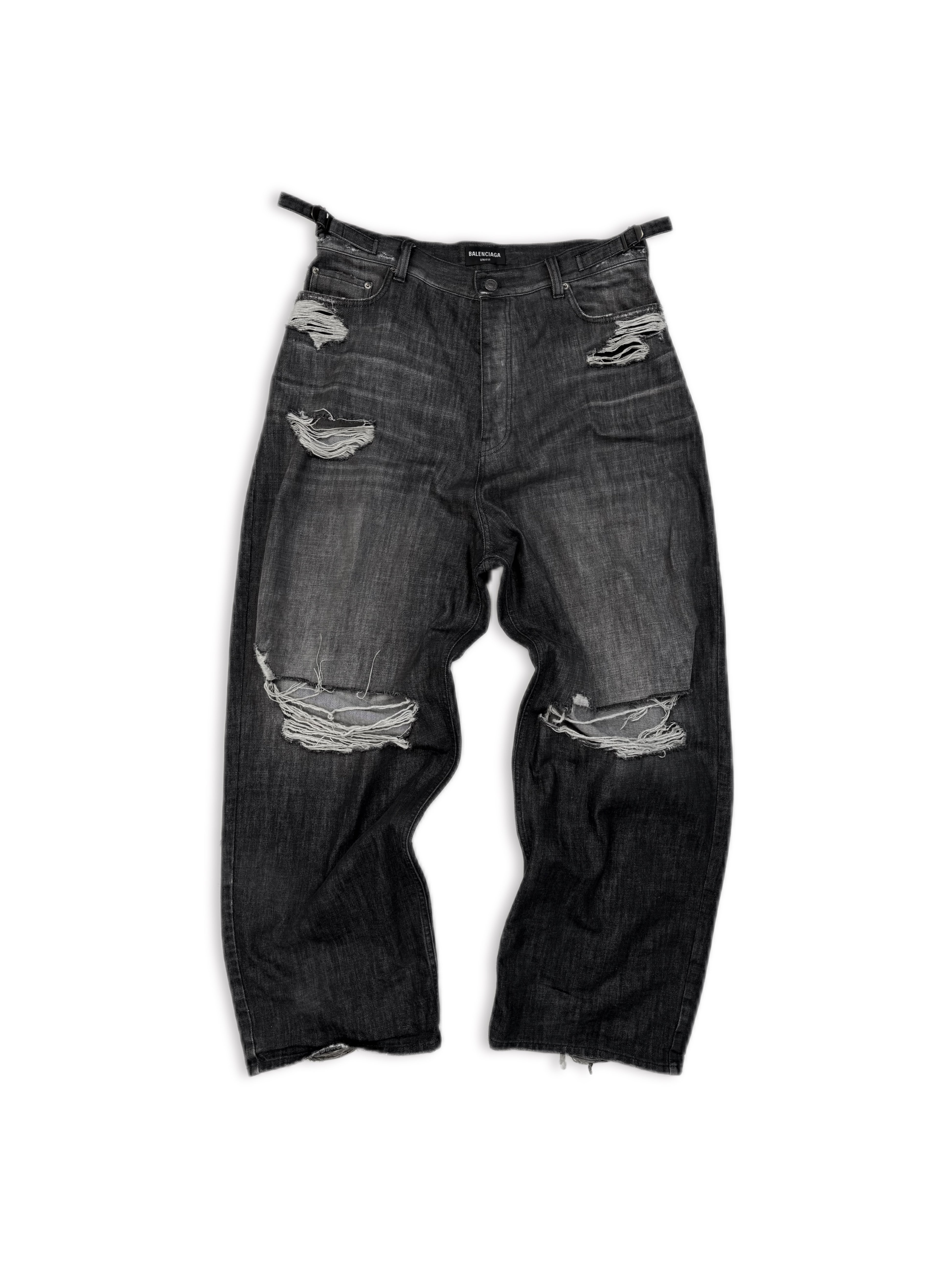 AW21 Balenciaga ‘Skater’ Wide Cut Distressed Baggy Denim