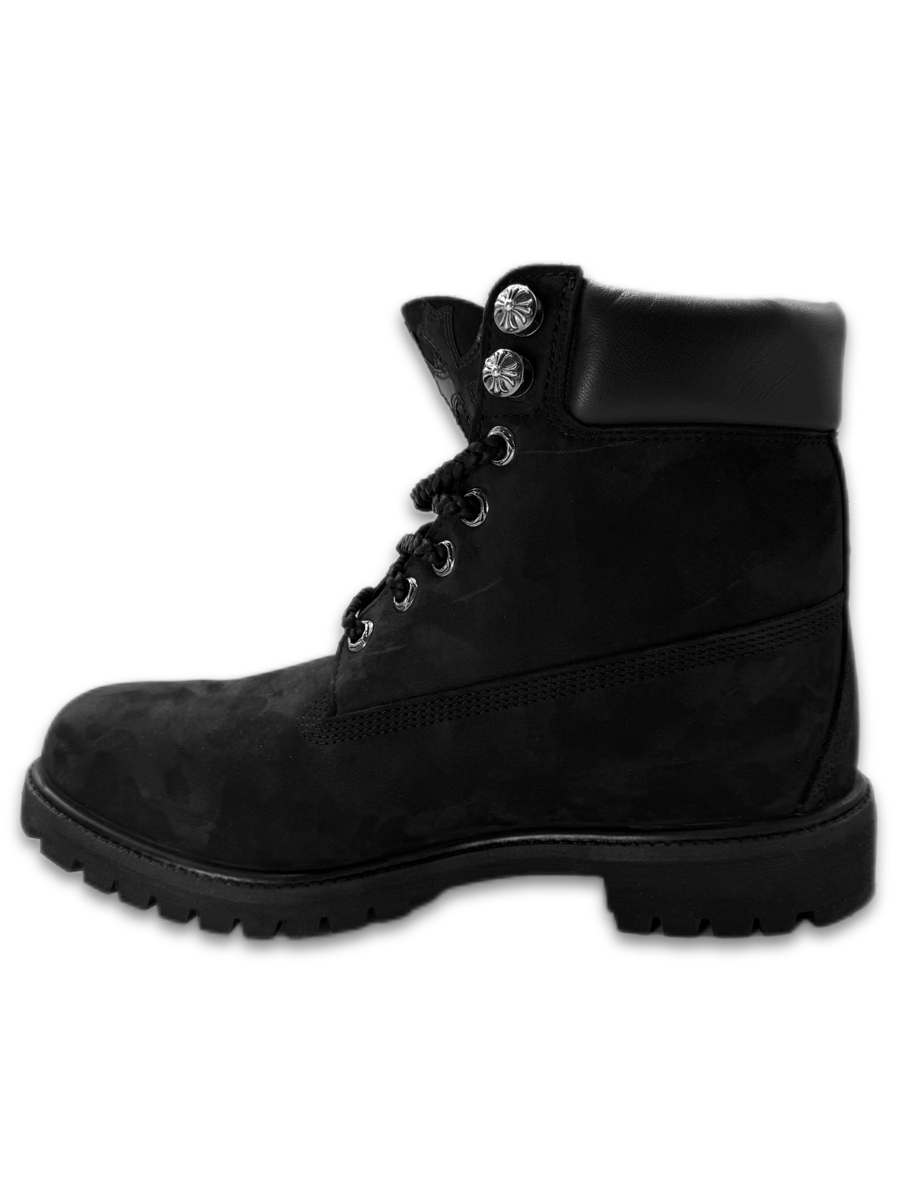 Chrome Hearts x Timberland Triple Cross Patch Black Suede Boots