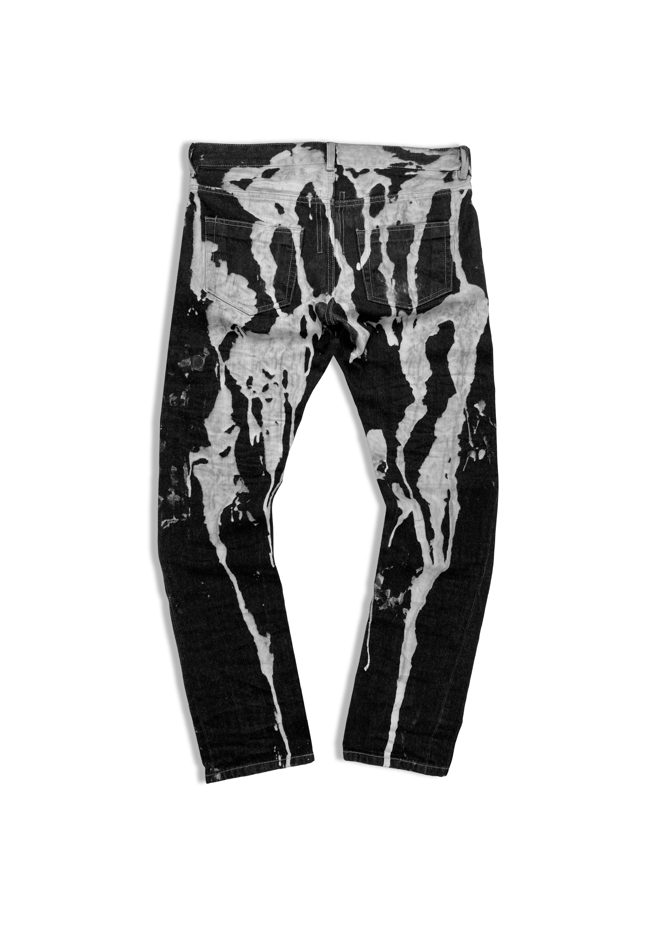SS16 RICK OWENS 'VOMIT' MASTODON BLEACH DETROIT CUT DENIM