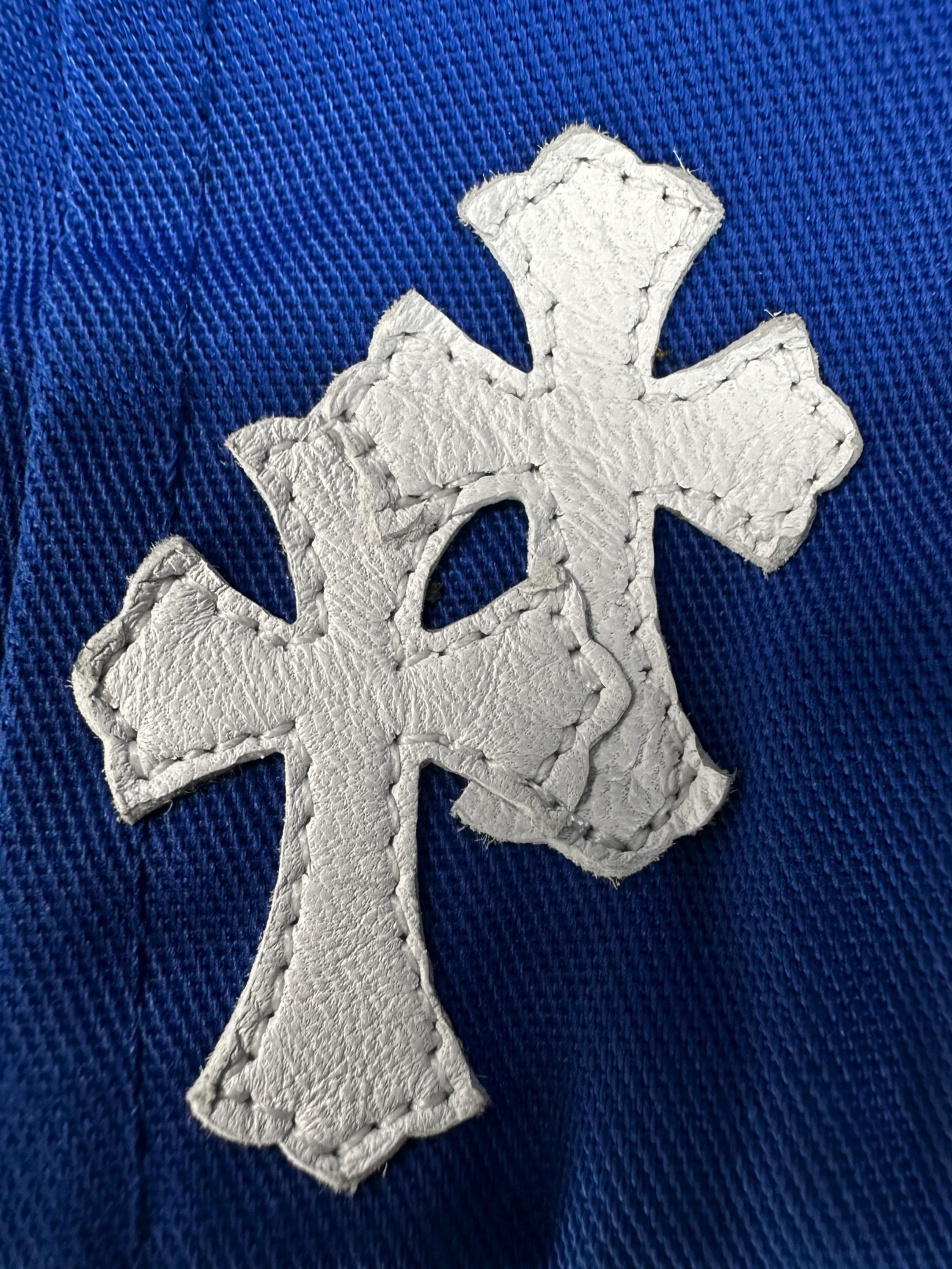 Chrome Hearts Cross Patch Royal Blue Embroidered Trucker Hat