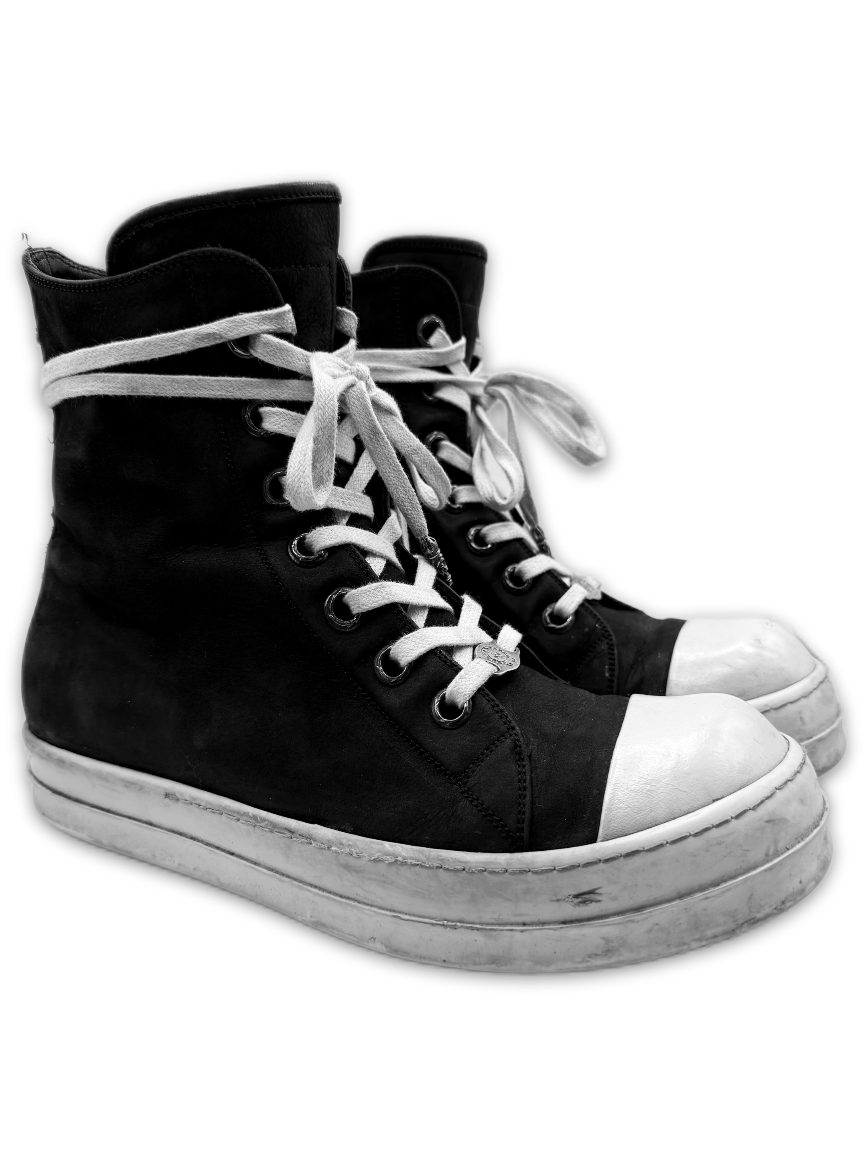 Chrome Hearts x Rick Owens Dagger Zip Black Leather Ramone Sneakers