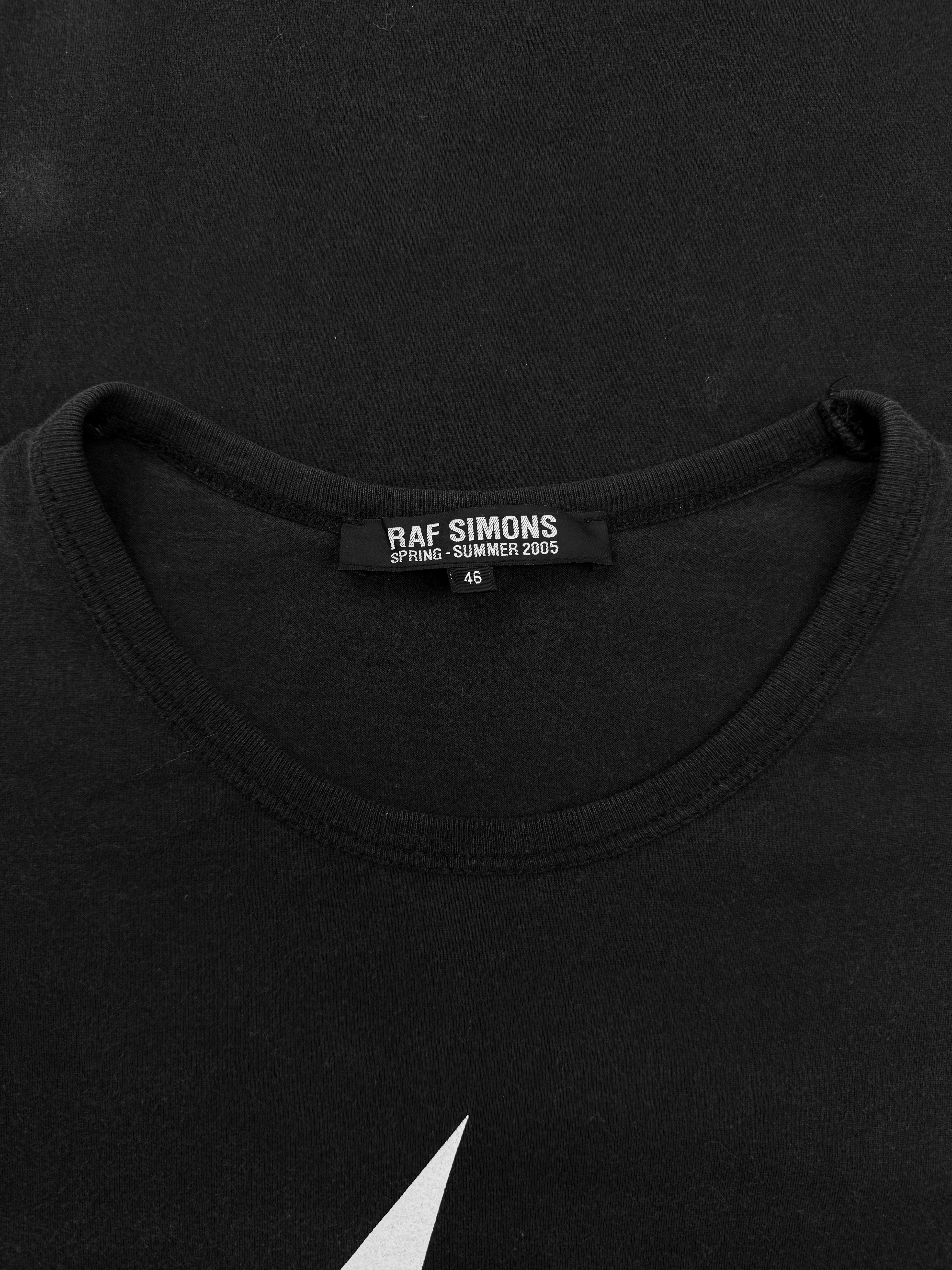 SS05 Raf Simons ‘History of My World’ Lightning Bolt Black T-Shirt