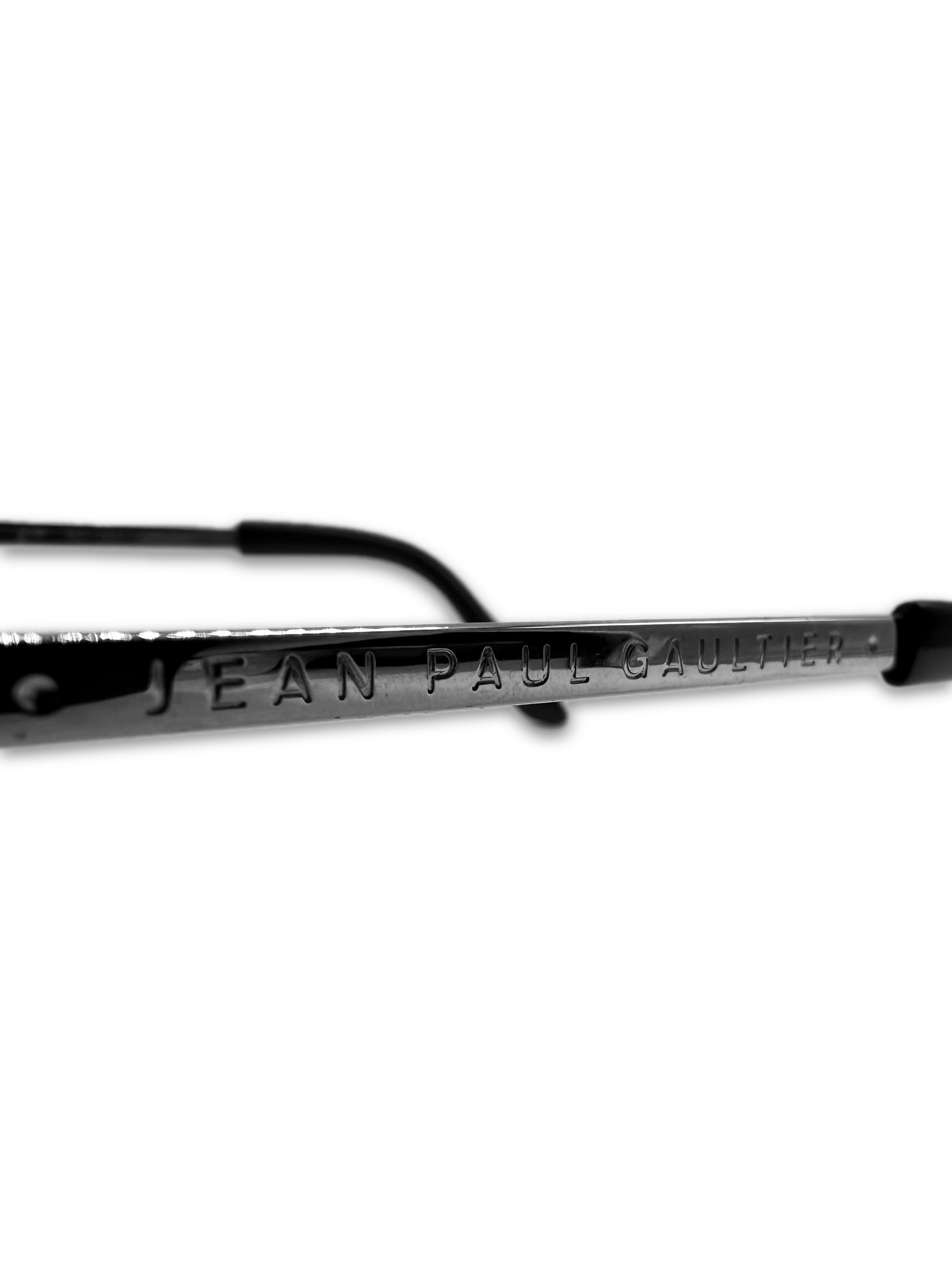 90s Jean Paul Gaultier ‘Steampunk’ Oval Frame Metallic Sunglasses