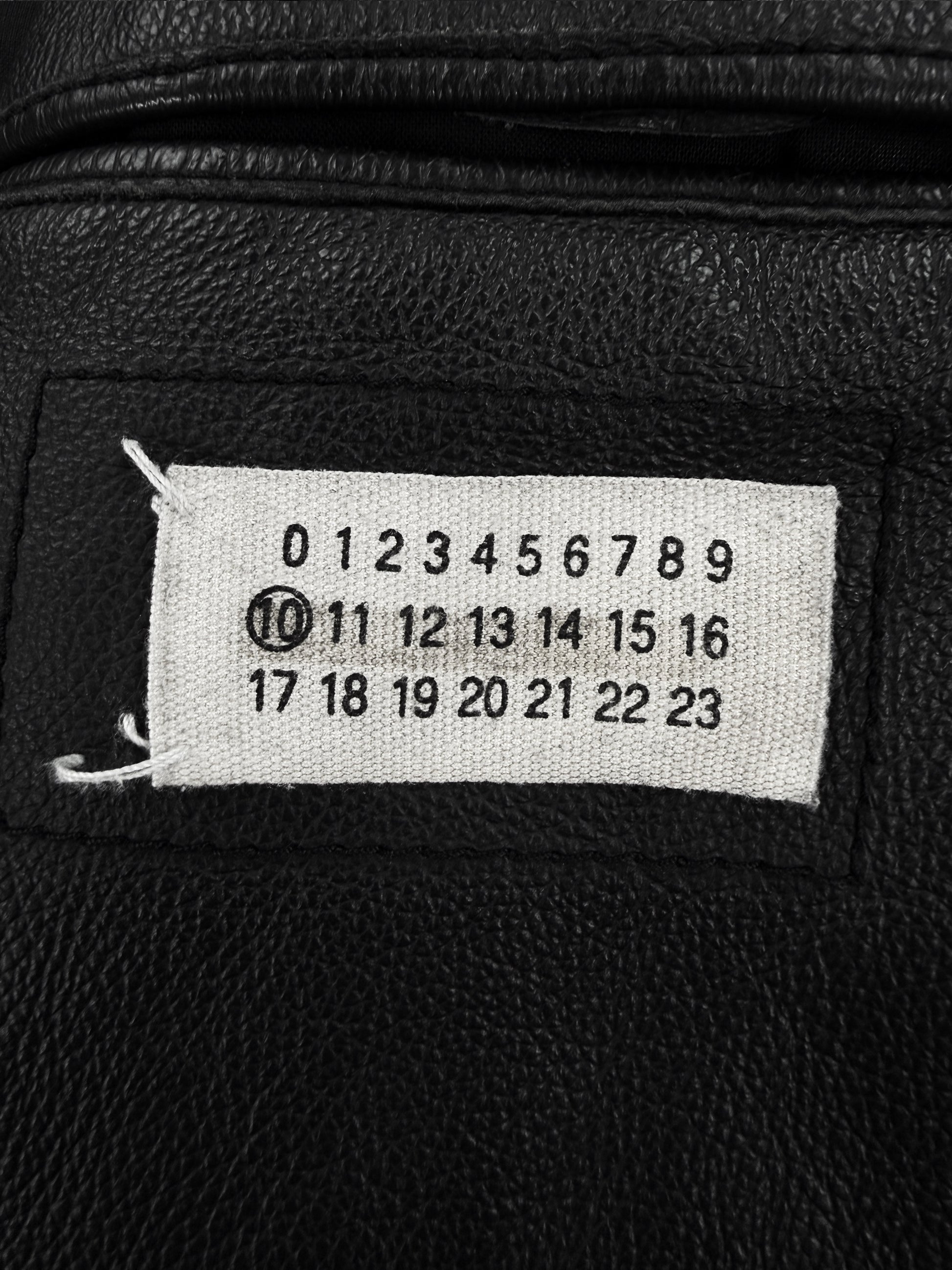 SS02 Maison Margiela ‘BLACK’ Cafe Racer Patched Leather Jacket
