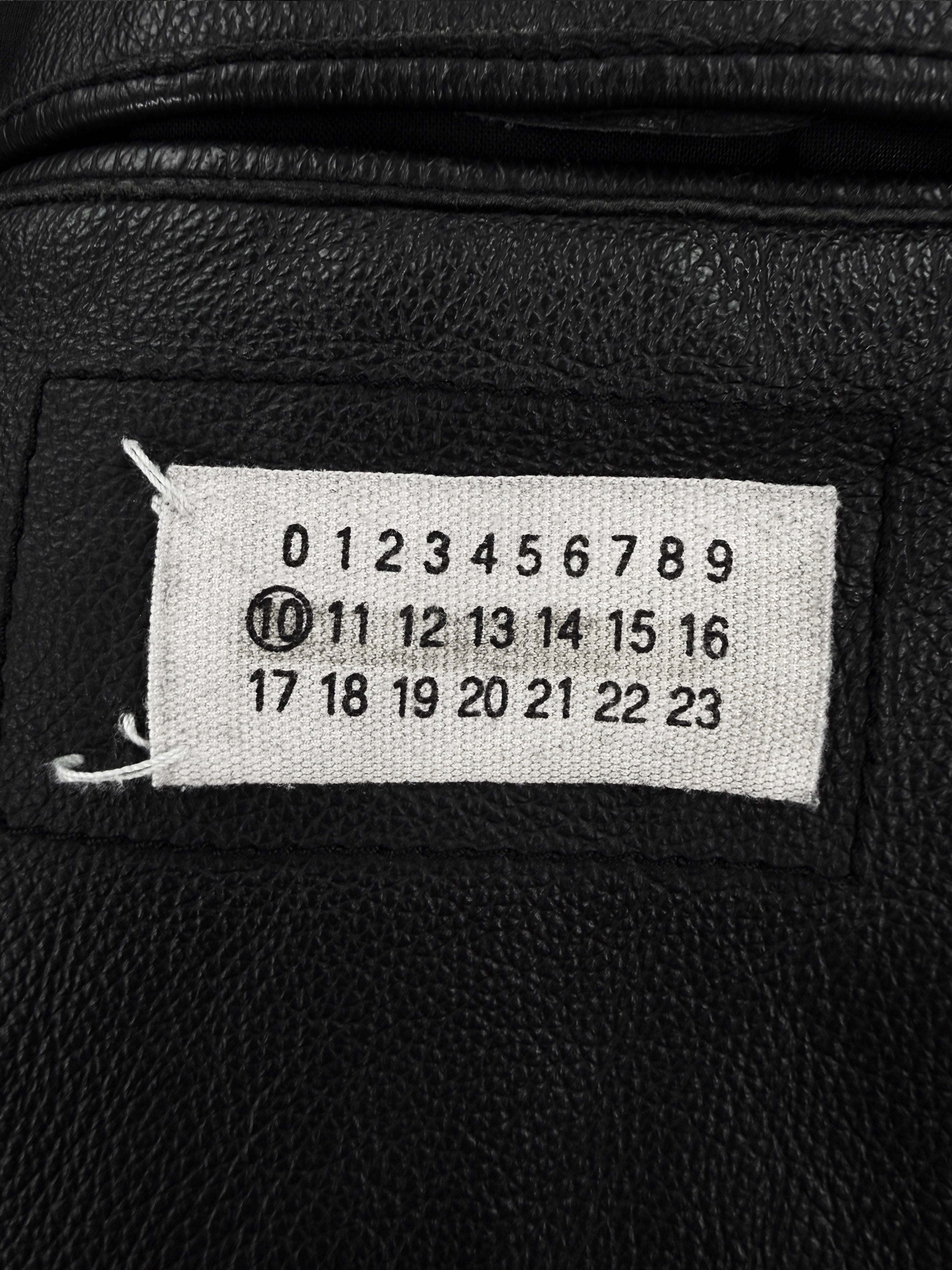 SS02 Maison Margiela ‘BLACK’ Cafe Racer Patched Leather Jacket