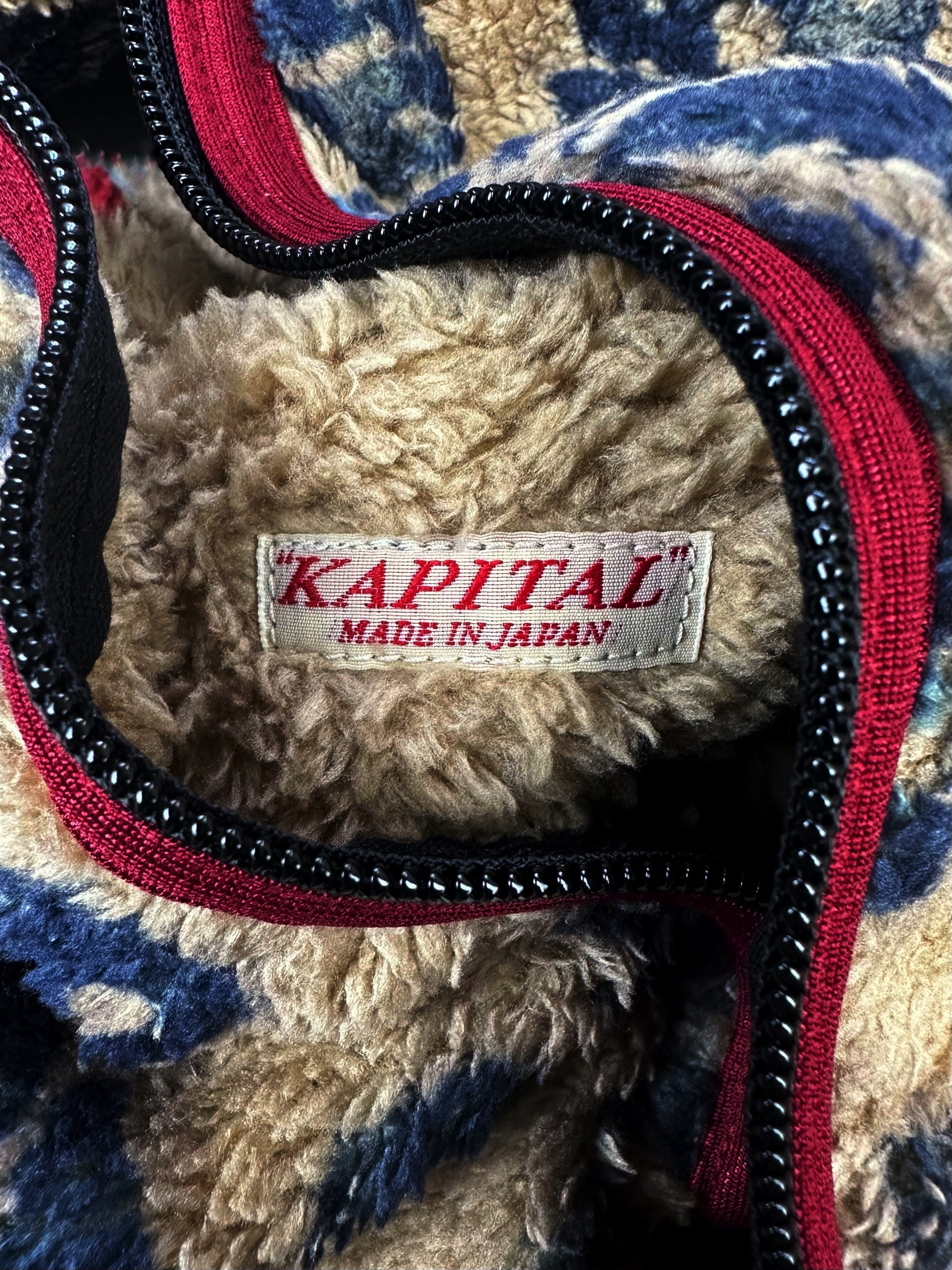 AW22 Kapital ‘Virgen Guadalupe’ Damask Full-zip Fleece Jacket