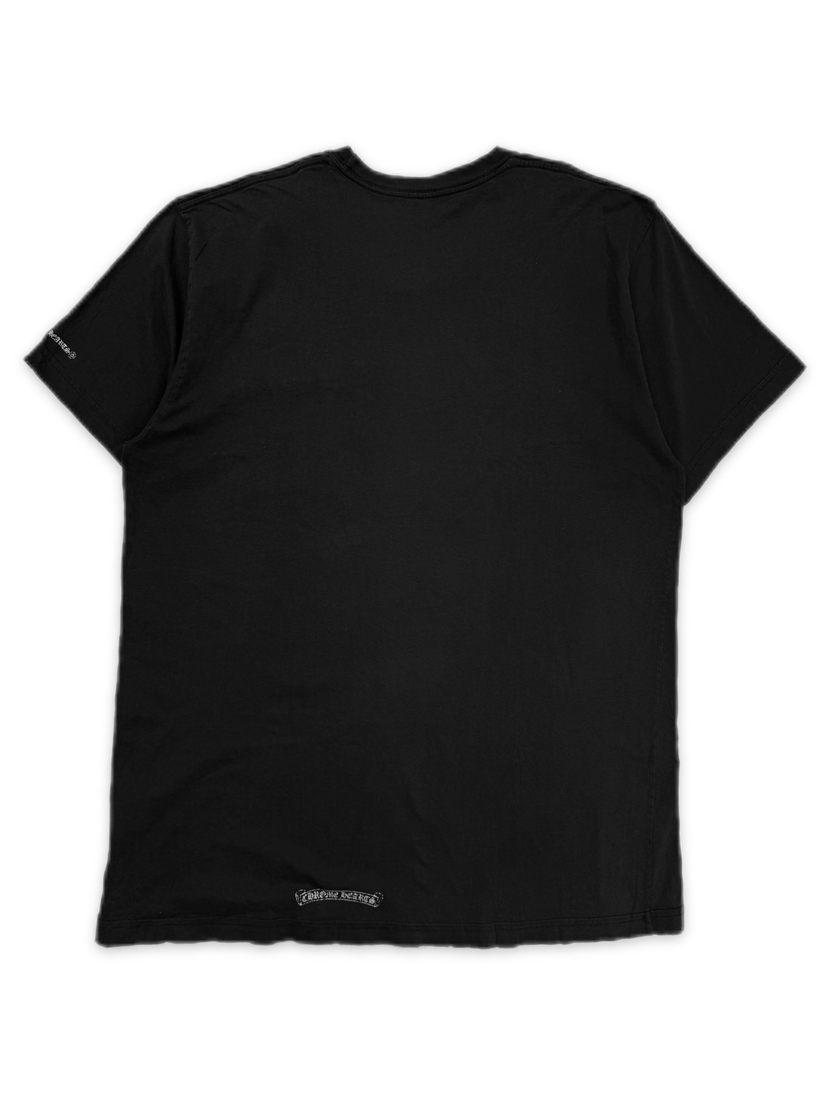 Chrome Hearts Ringer Collar Spell Out Black T-Shirt