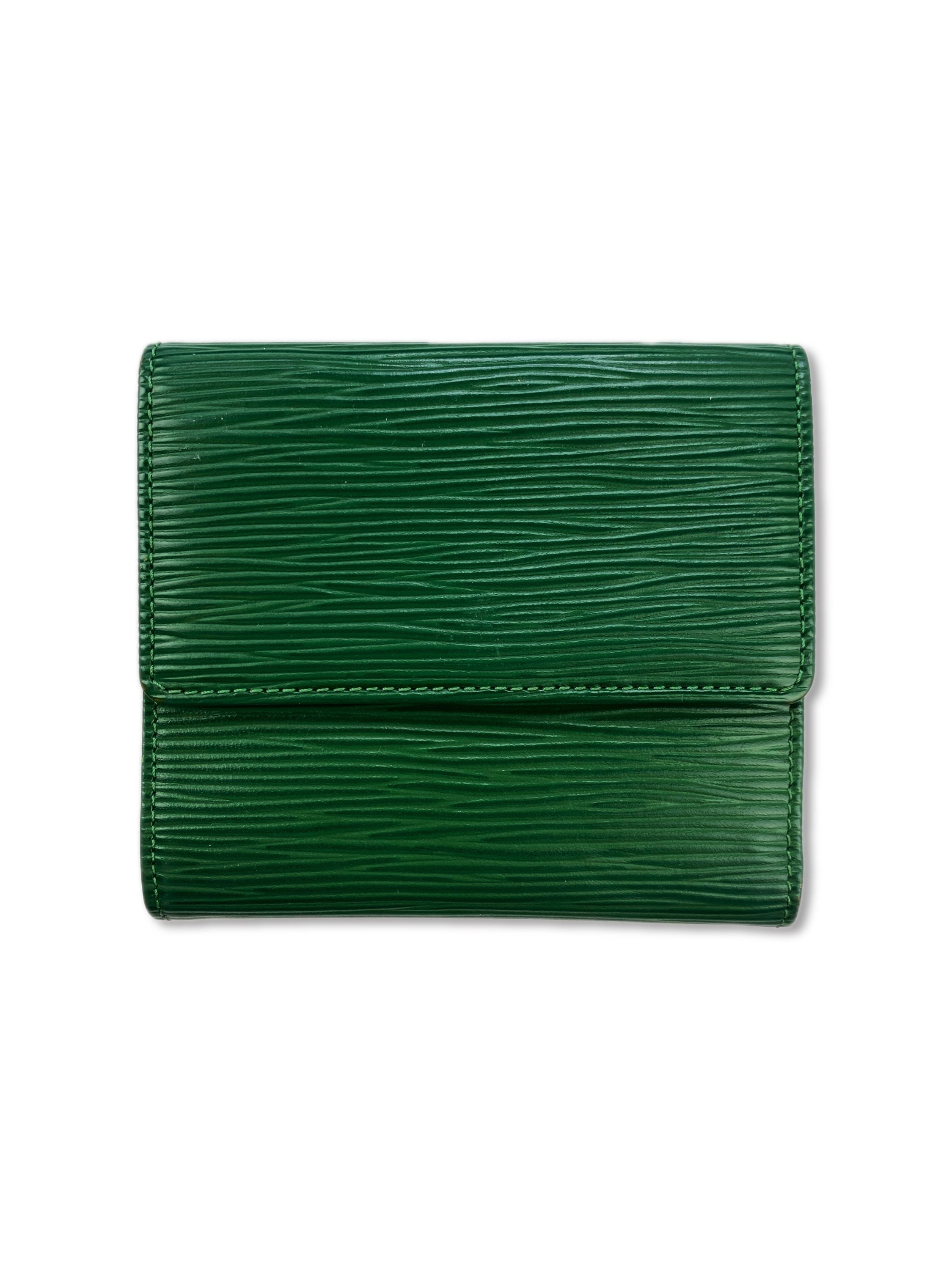 Louis Vuitton Pine Green Epi LV Embossed Logo Trifold Wall