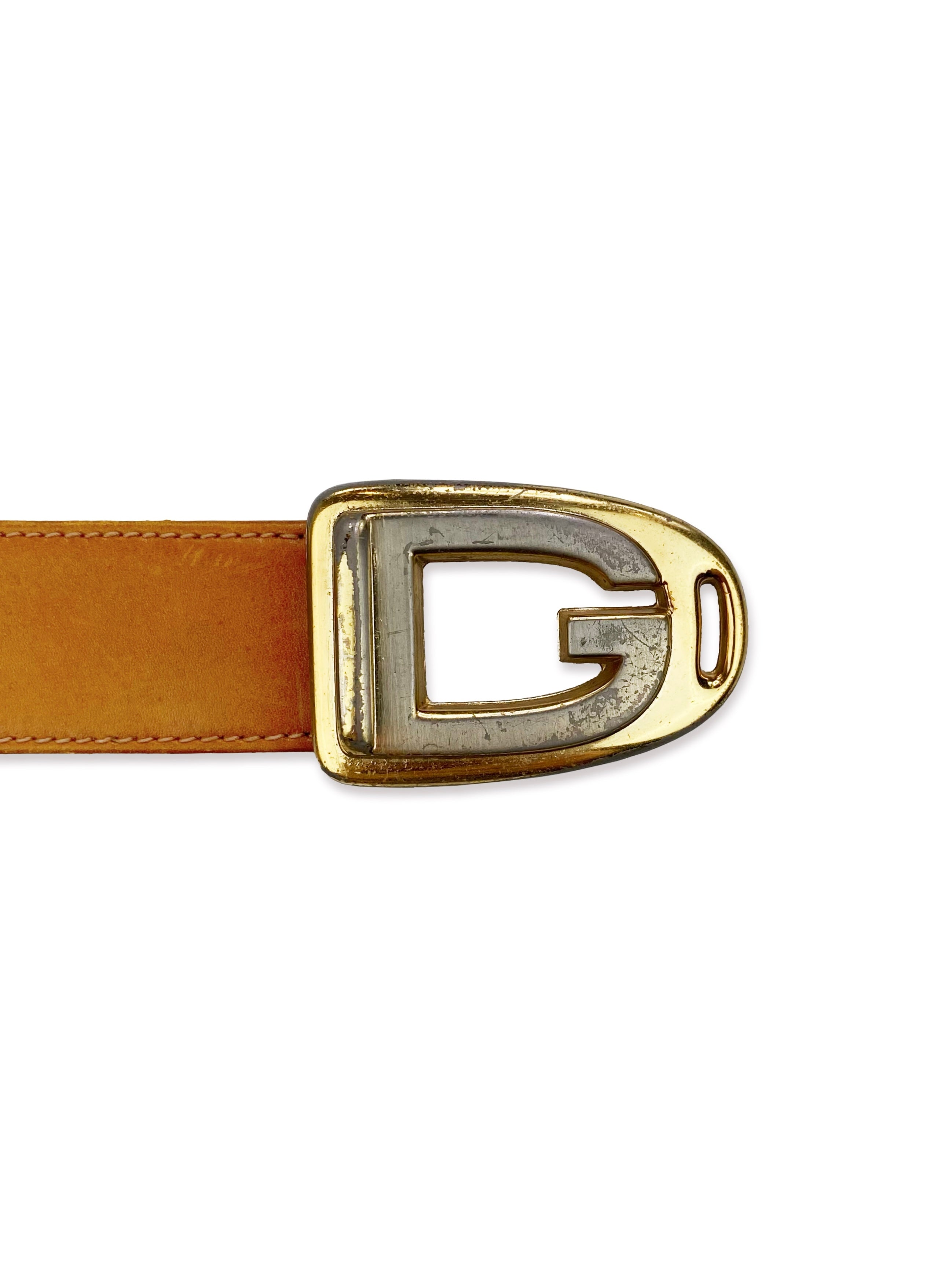 Gucci “G” Metallic Buckle Leather Belt