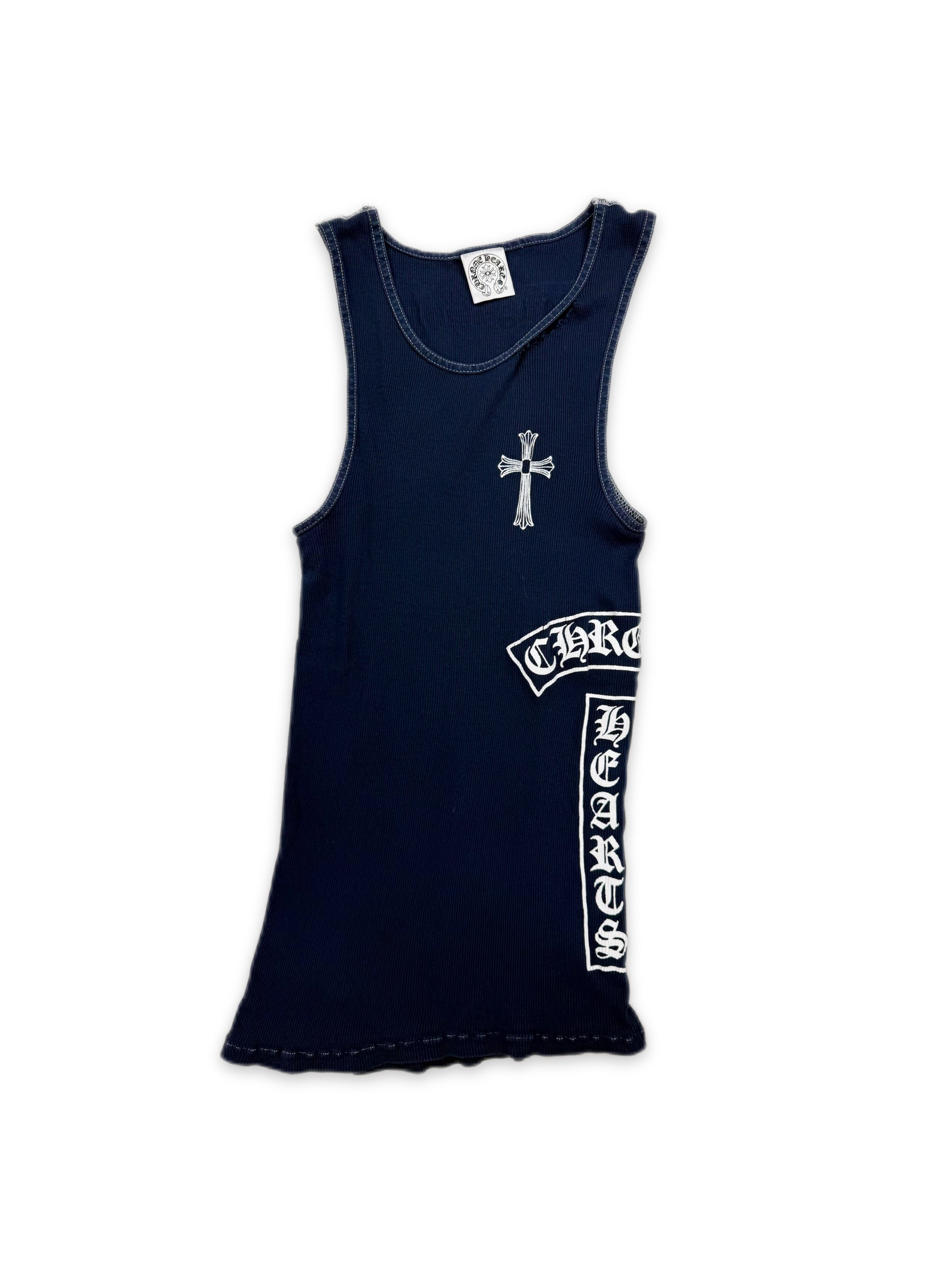 90s Chrome Hearts ‘Fuck You’ T Bar Logo Cross Wife Beater Tank Top