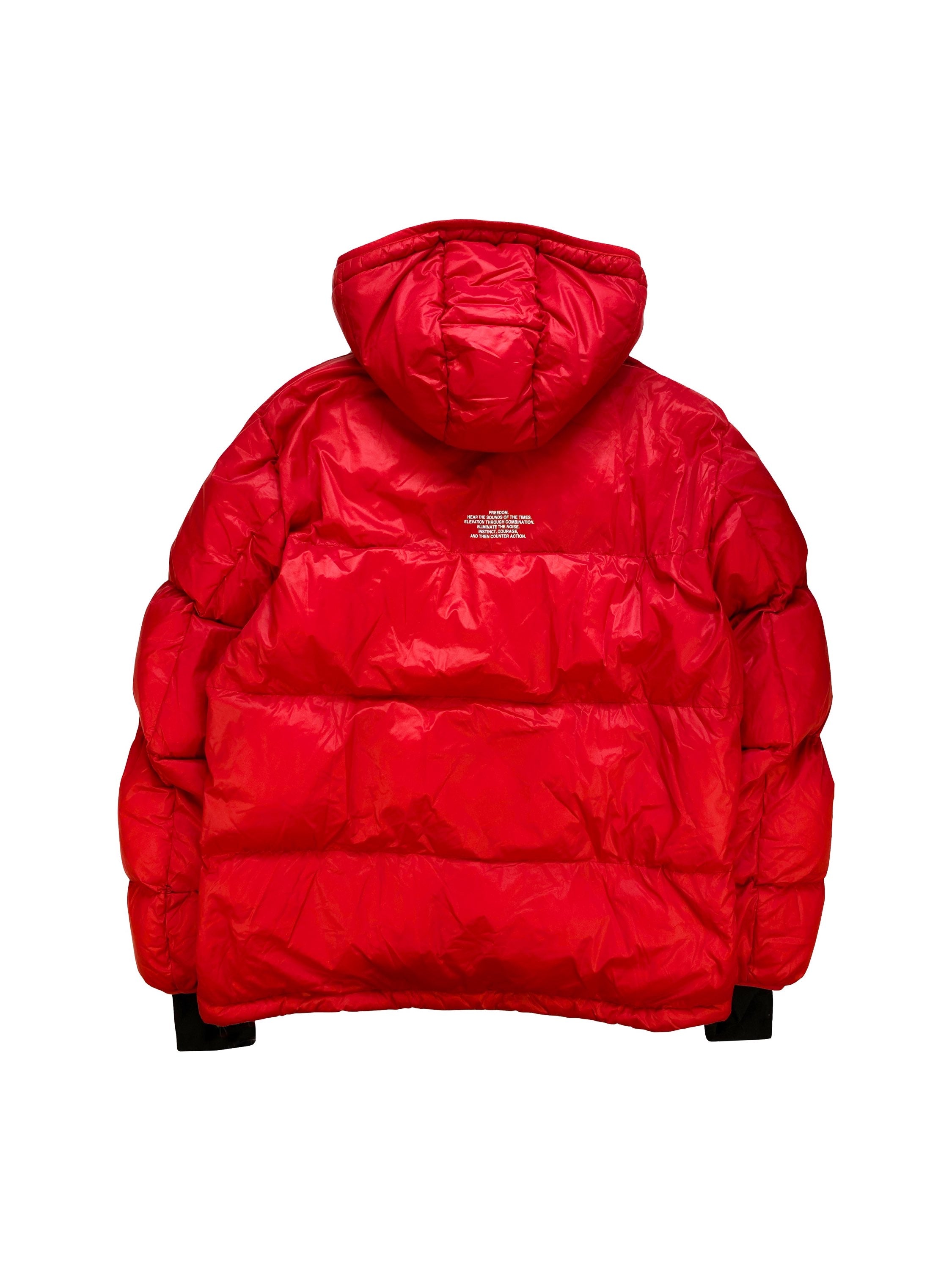 Undercover ‘Freedom’ Cherry Red Down Fill Quilted Puffer Jacket