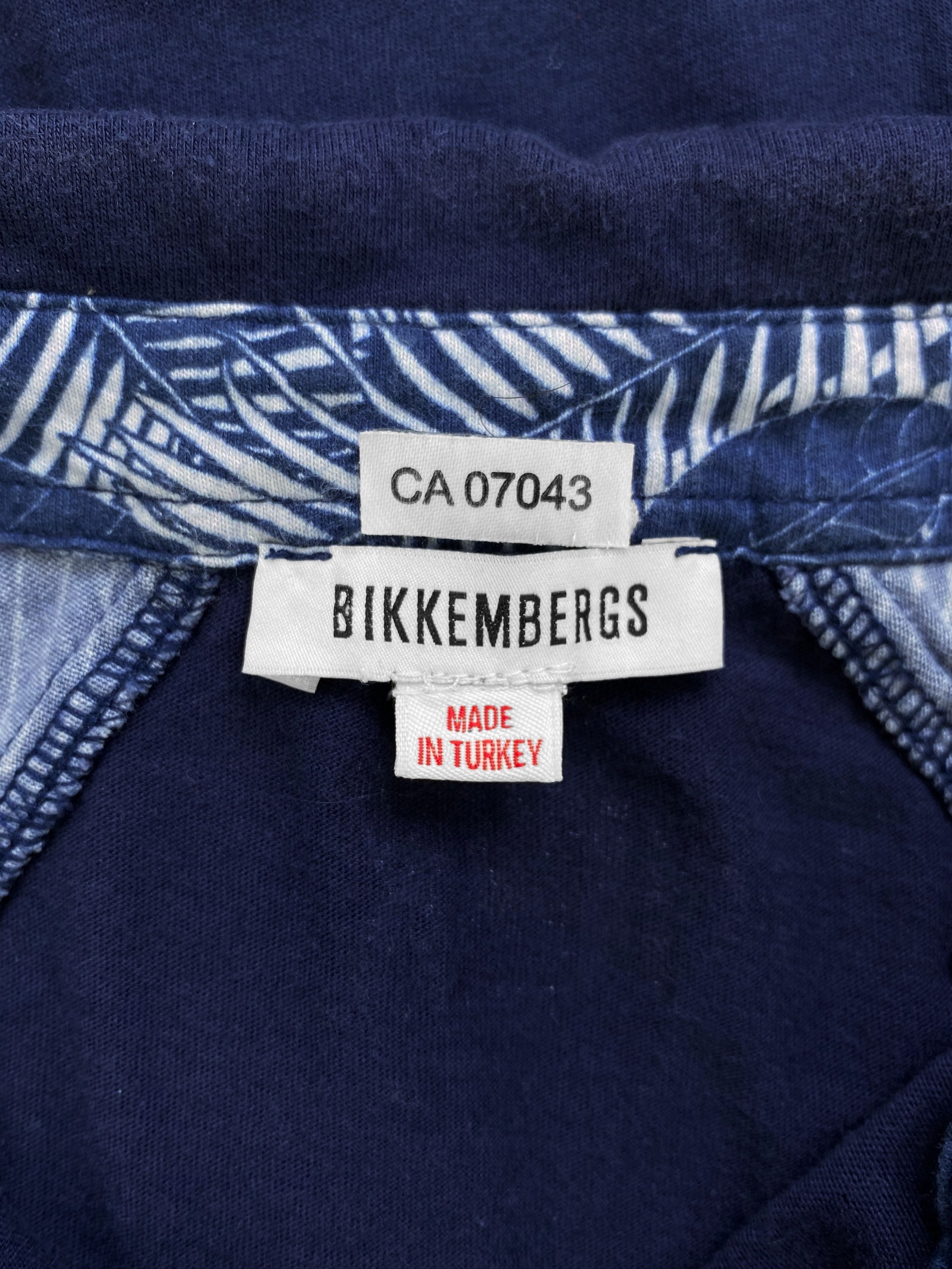Dirk Bikkembergs Floral Navy Blue Collared Button Up Polo