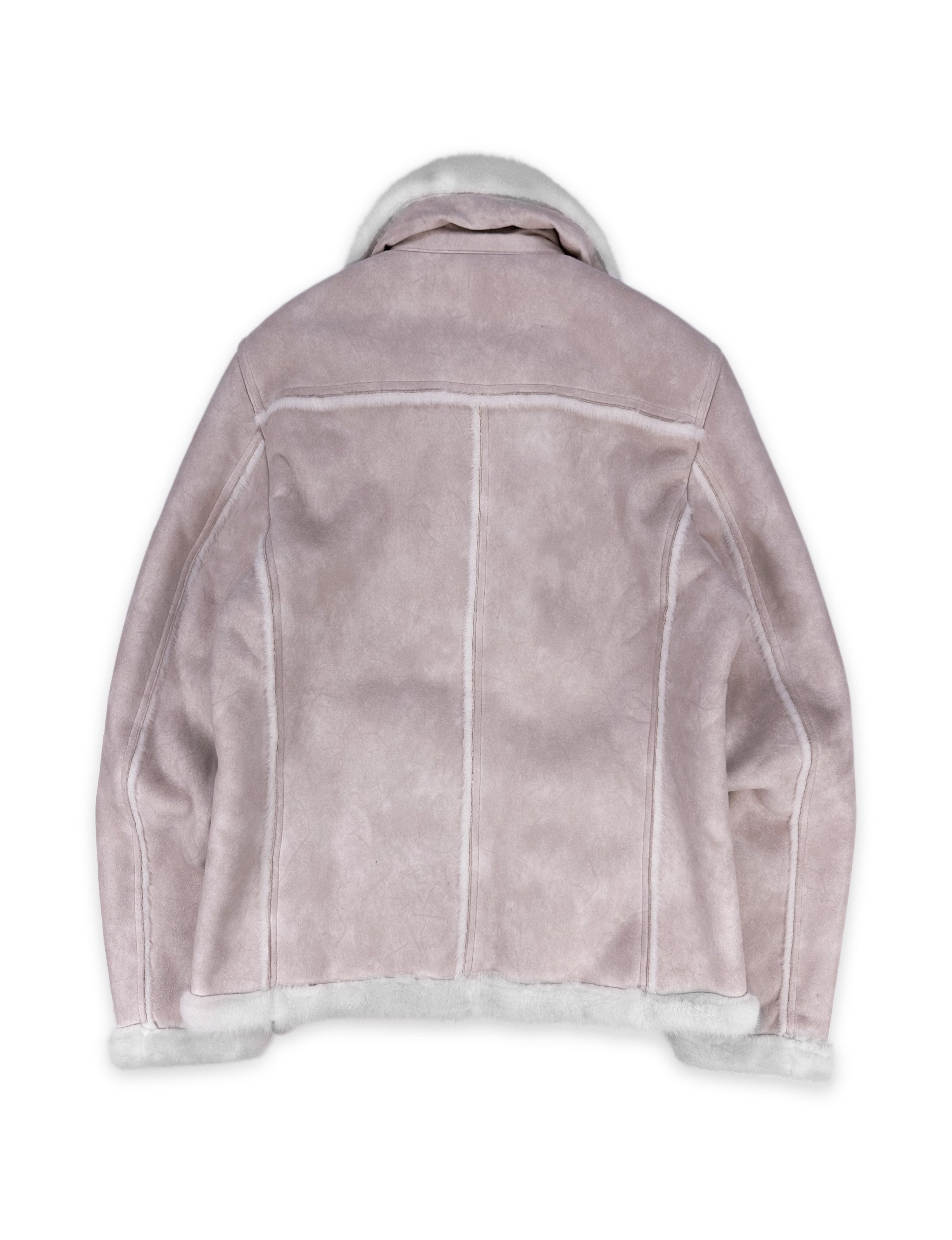 Semantic Design Pink Shearling Suede Aviation Jacket