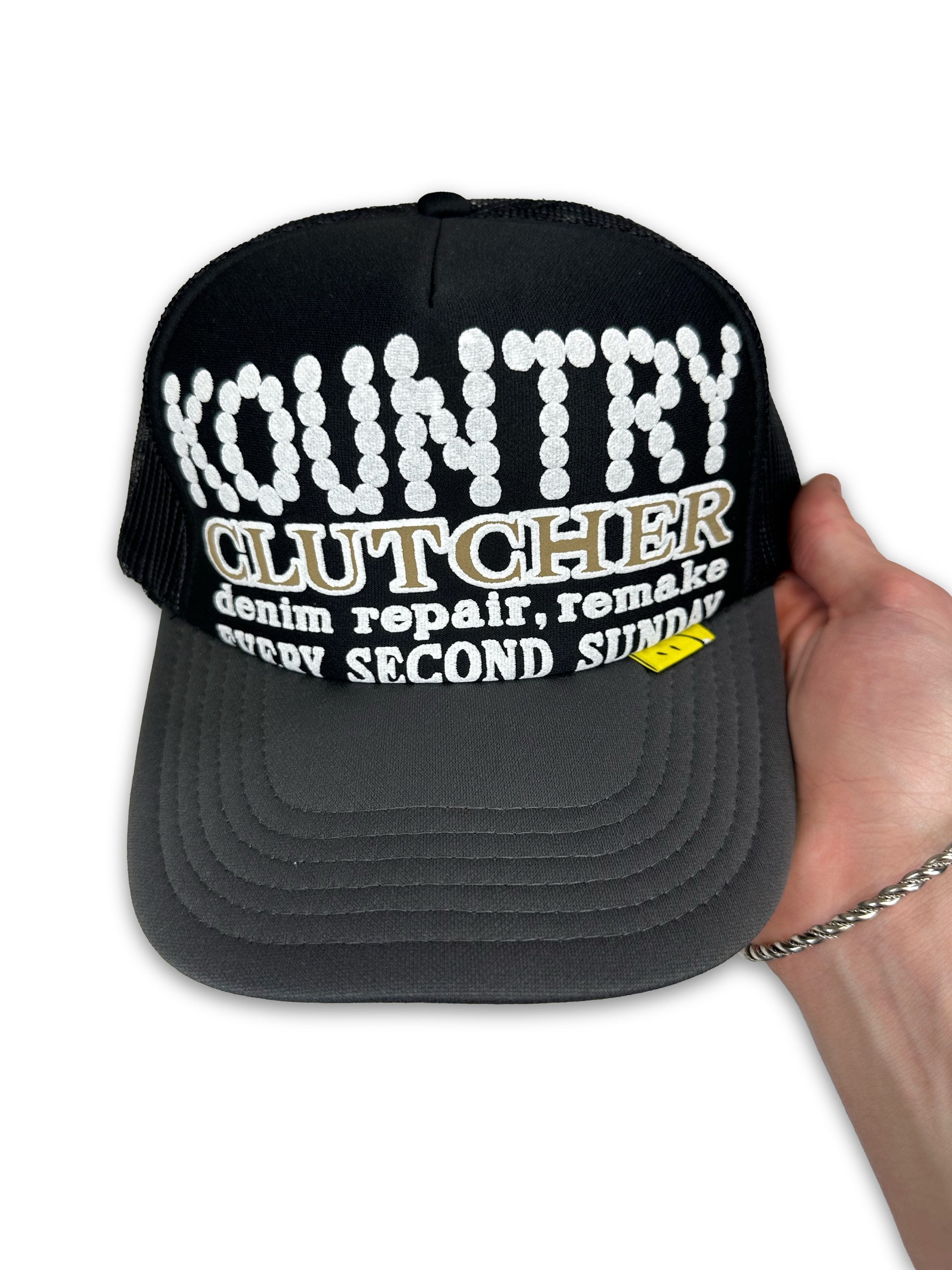 Kapital Kountry ‘Denim Repair’ Mesh Graphic Trucker Hat