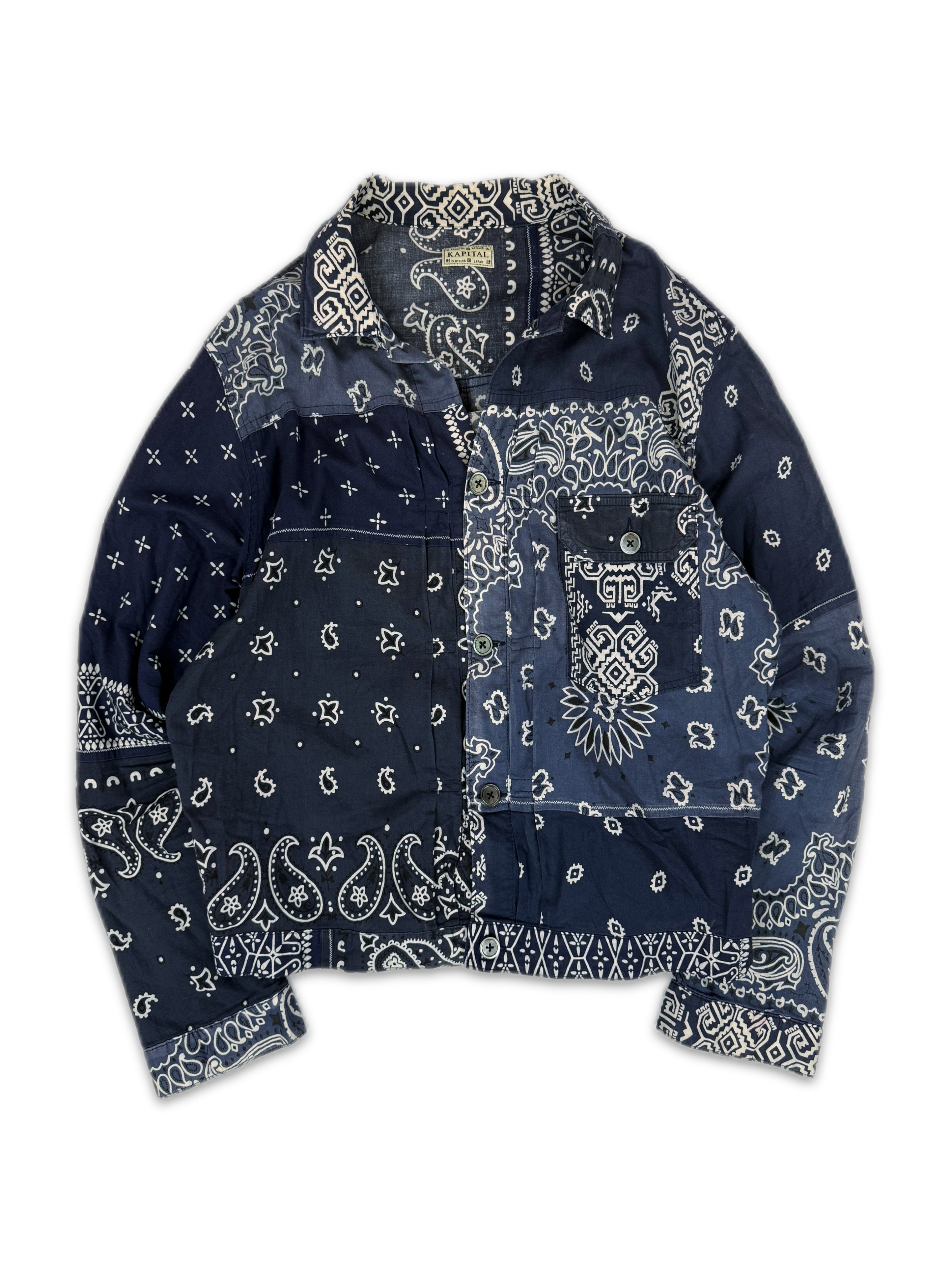 Kapital Blue Paisley Bandana Light Weight Button-up Jacket