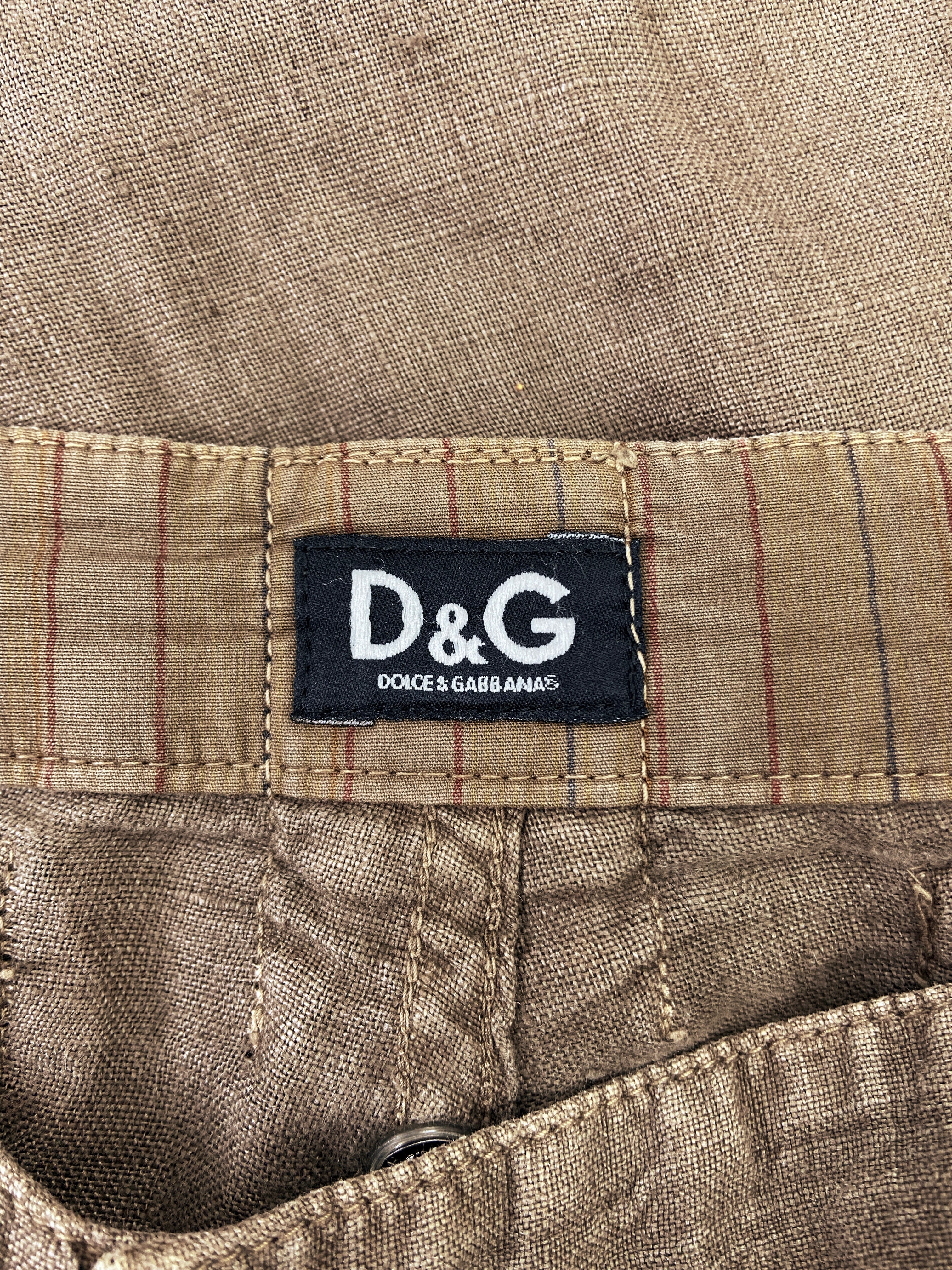 2000’s Dolce &amp; Gabbana Bondage Strap Linen Cargos
