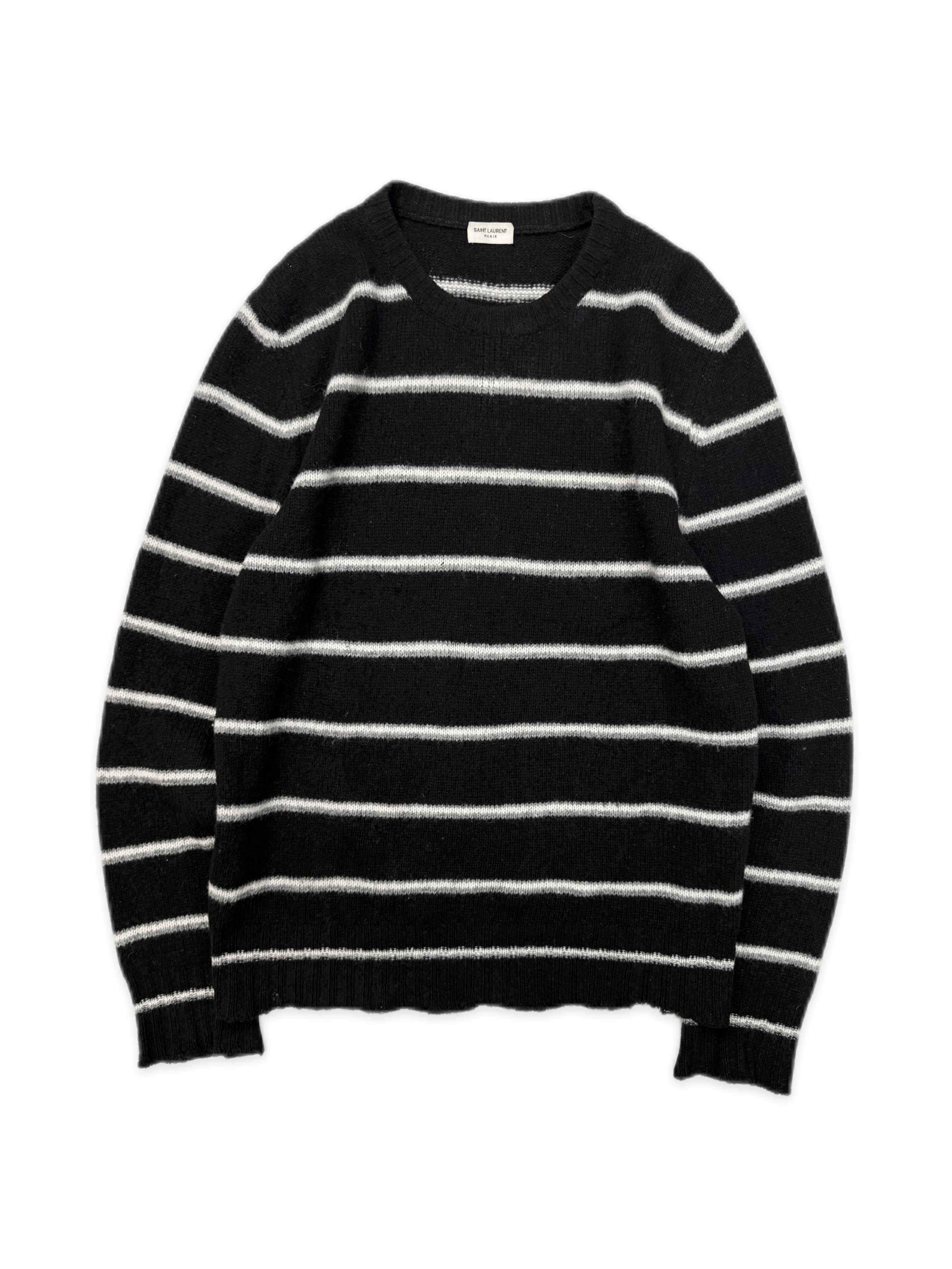 AW14 Saint Laurent Paris Hedi Slimane Striped Mohair Knitted Sweater