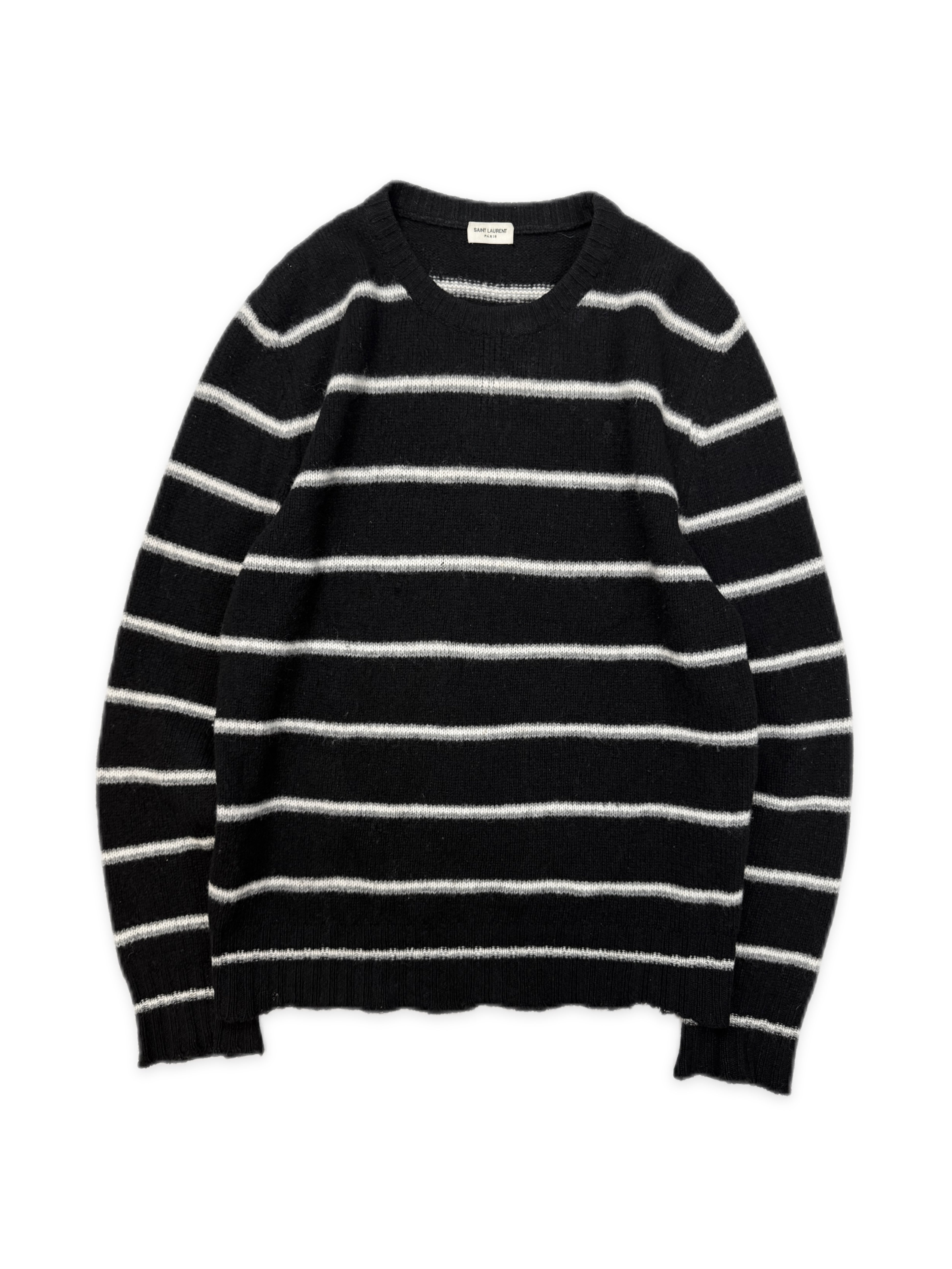AW14 Saint Laurent Paris Hedi Slimane Striped Mohair Knitted Sweater